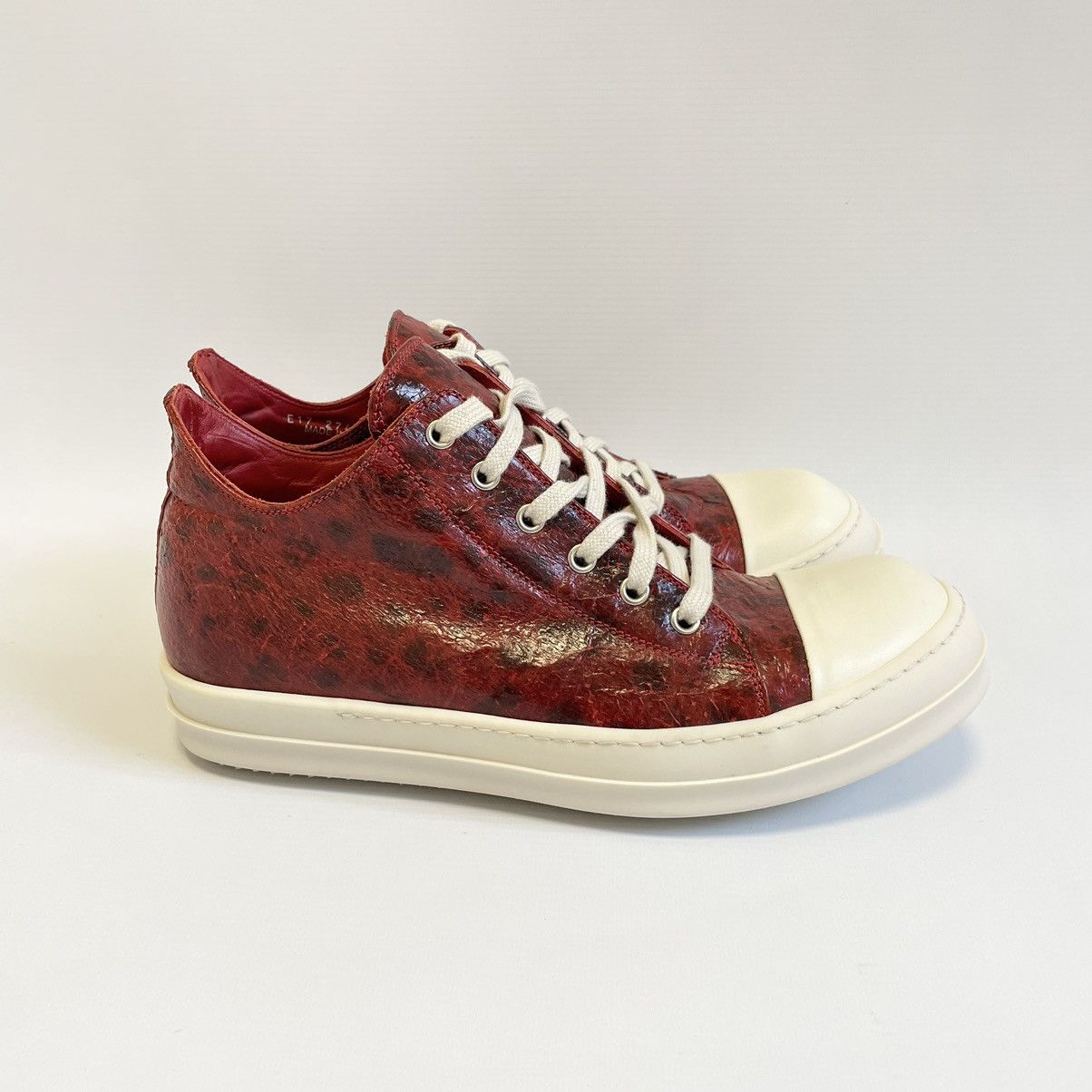 Rick Owens S/S 17 Red Wolf Fish Leather Ramones Sneakers Size US 8 / EU 41 - 13 Thumbnail