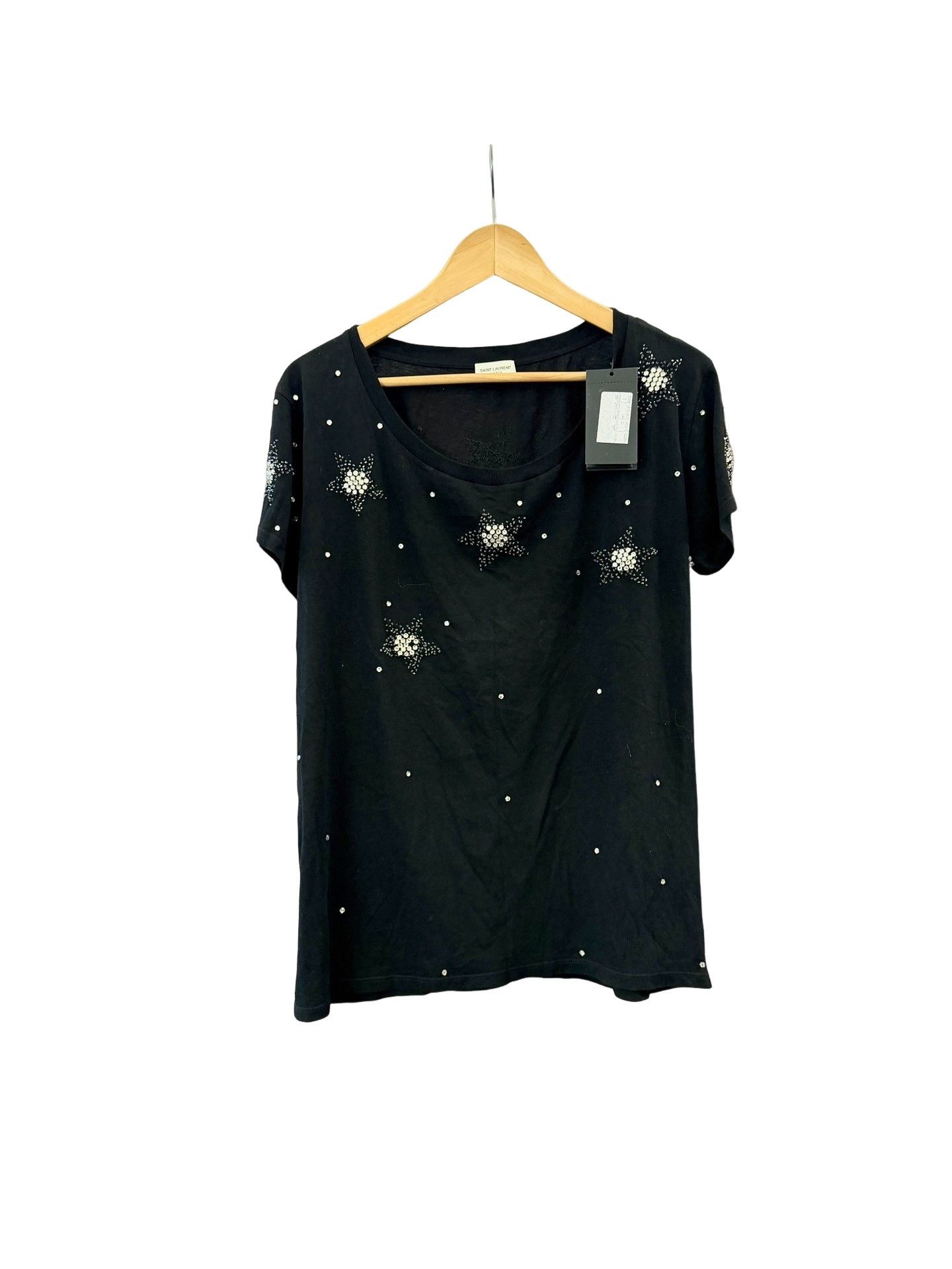 Saint Laurent Paris Saint Laurent Star Crystal T-Shirt Size S Size US S / EU 44-46 / 1 - 1 Thumbnail