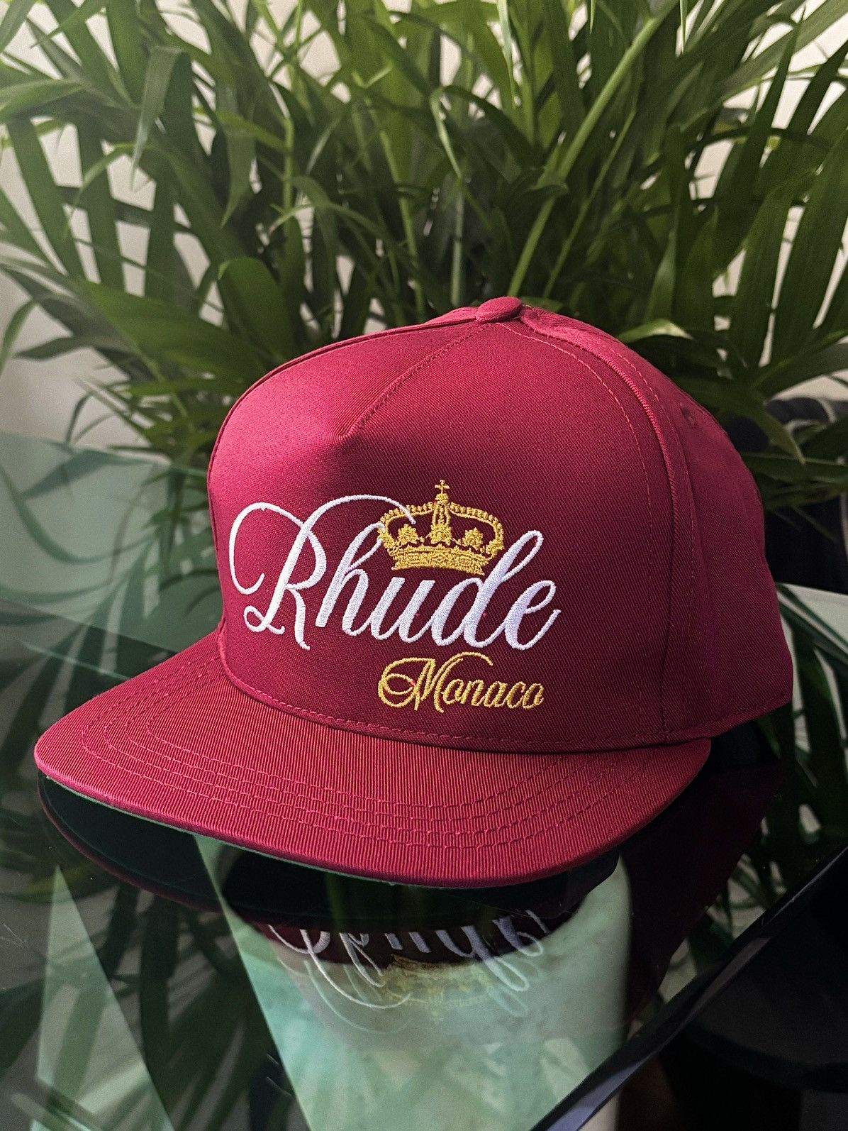 image of Rhude “Monaco Racing F1” Hat in Maroon, Men's