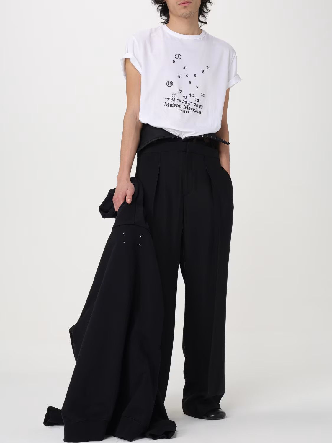 Maison Margiela oc11z0825 Numeric Logo-embroidered T-Shirt in White Size US XXL / EU 58 / 5 - 2 Thumbnail
