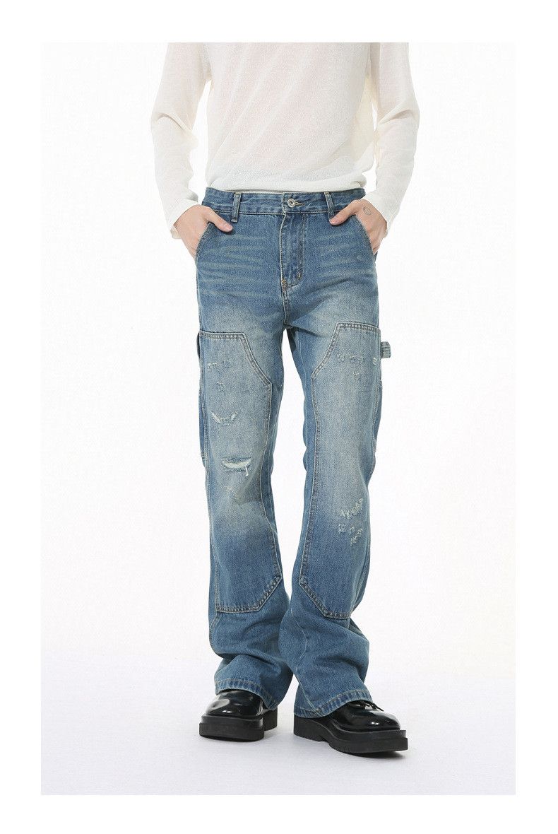 Japanese Brand Japanese style distressed patchwork flared cargo jeans Size US 32 / EU 48 - 1 Thumbnail