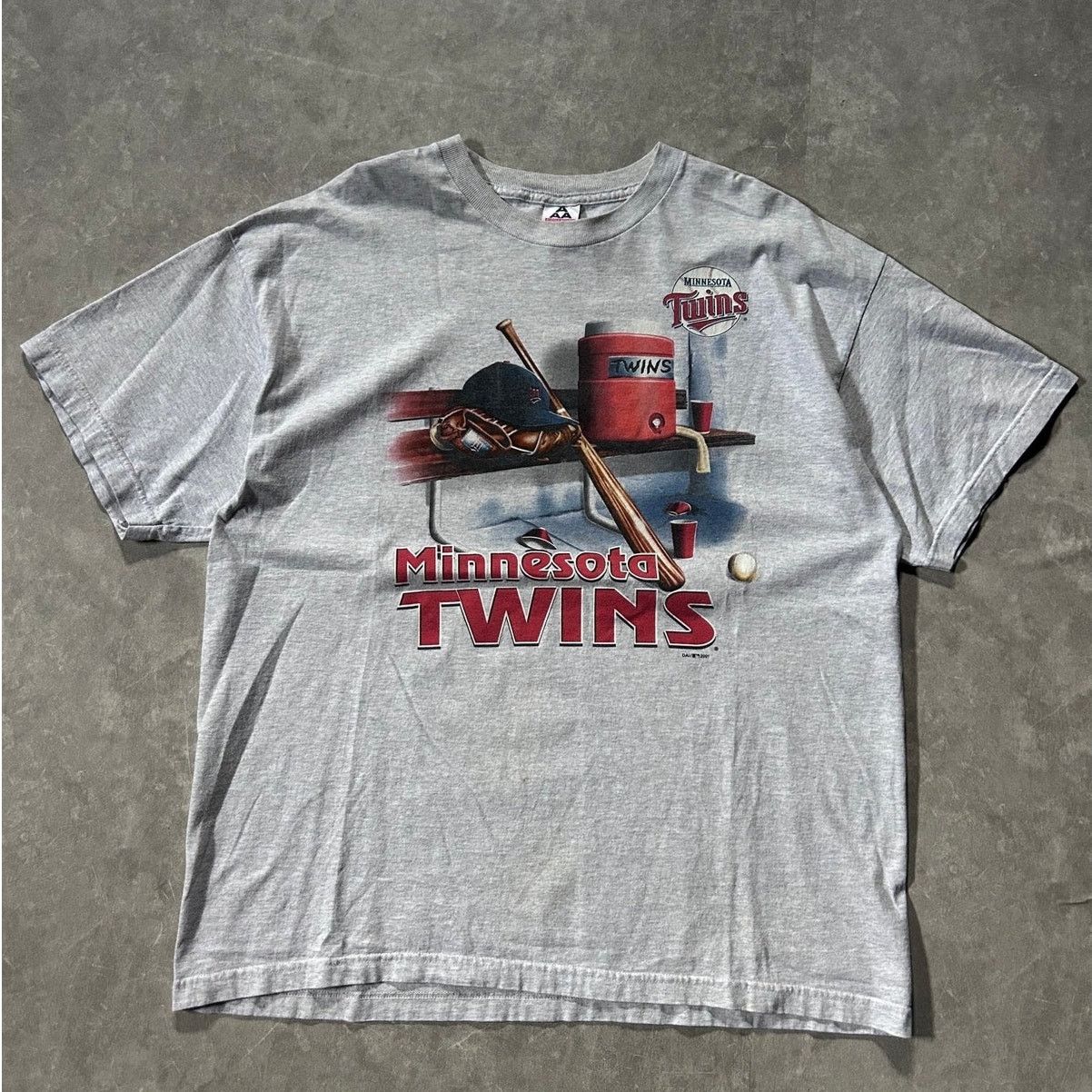 Vintage 90s Vintage Minnesota Twins Heather Gray Dugout T Shirt XXL Size US XXL / EU 58 / 5 - 1 Thumbnail