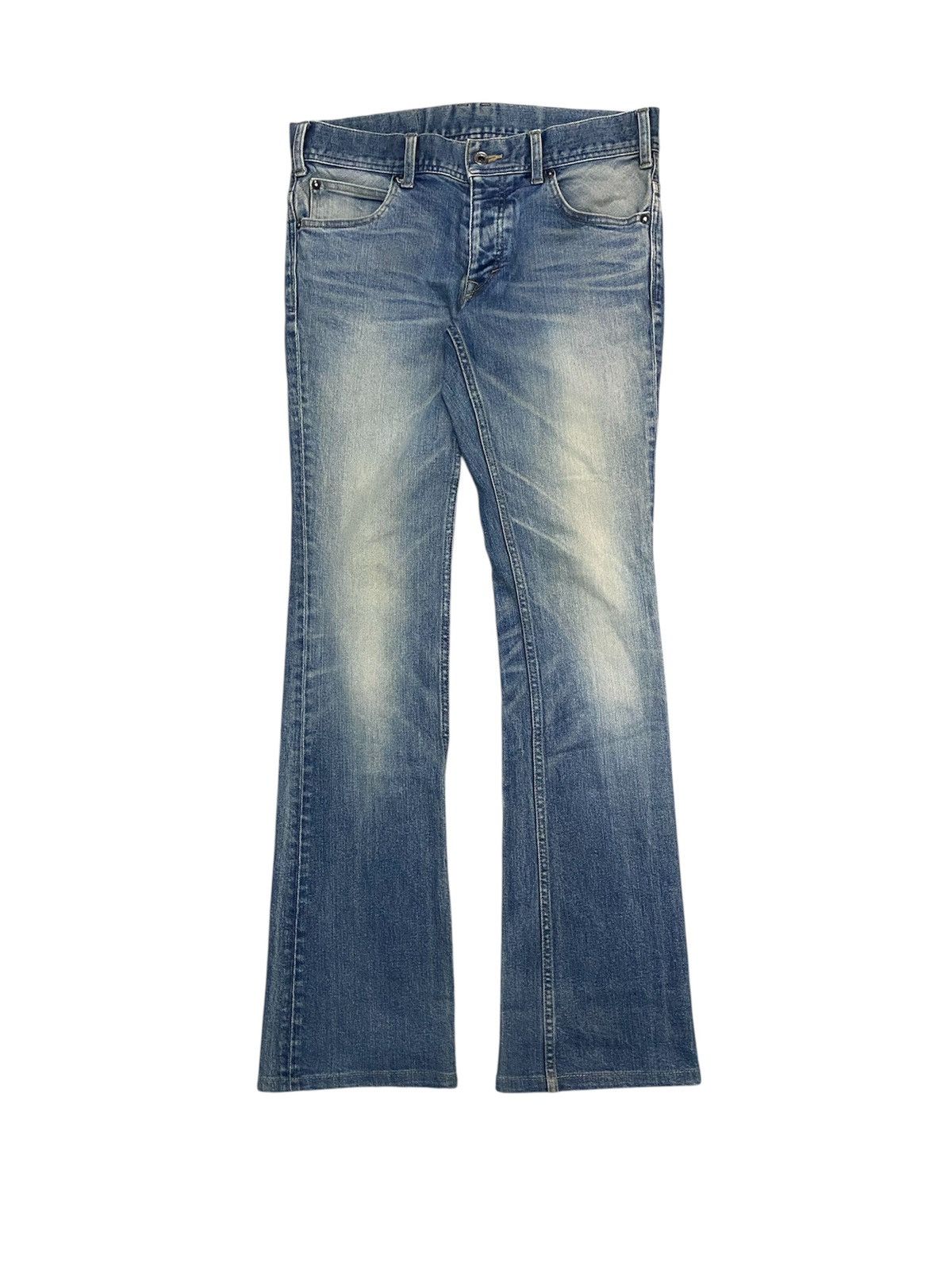 2000s 5351 pour less homme Flare Whisker Faded denim