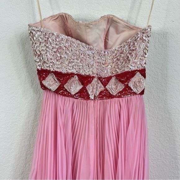 Handmade × Vintage Mike Benet Formals VTG 70s Sequin Homecoming Queen Pleated S Size M / US 6-8 / IT 42-44 - 5 Thumbnail