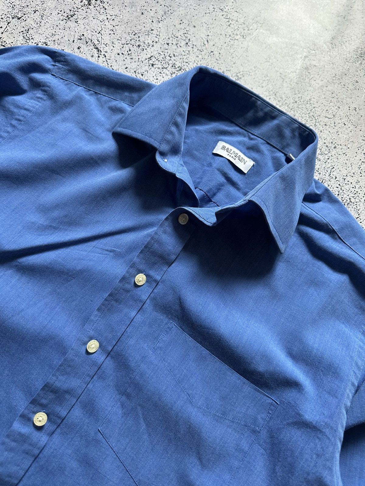 Balmain × Vintage Balmain Vintage Shirt Button Up Luxury Baby Blue Y2K USA Size US M / EU 48-50 / 2 - 2 Thumbnail