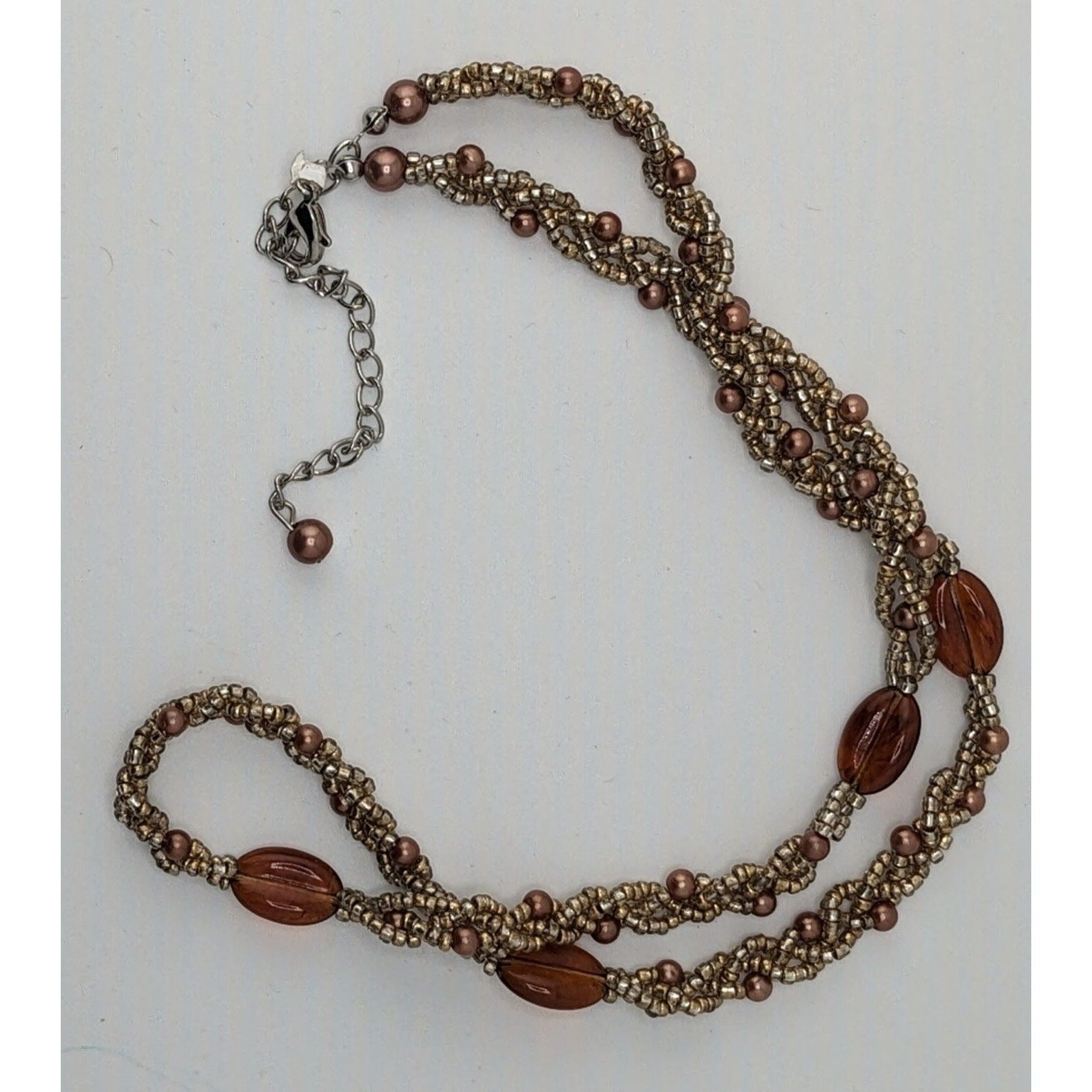 Other Bohemian Braided Glass Beaded Necklace With Twisted Design Size ONE SIZE - 4 Thumbnail