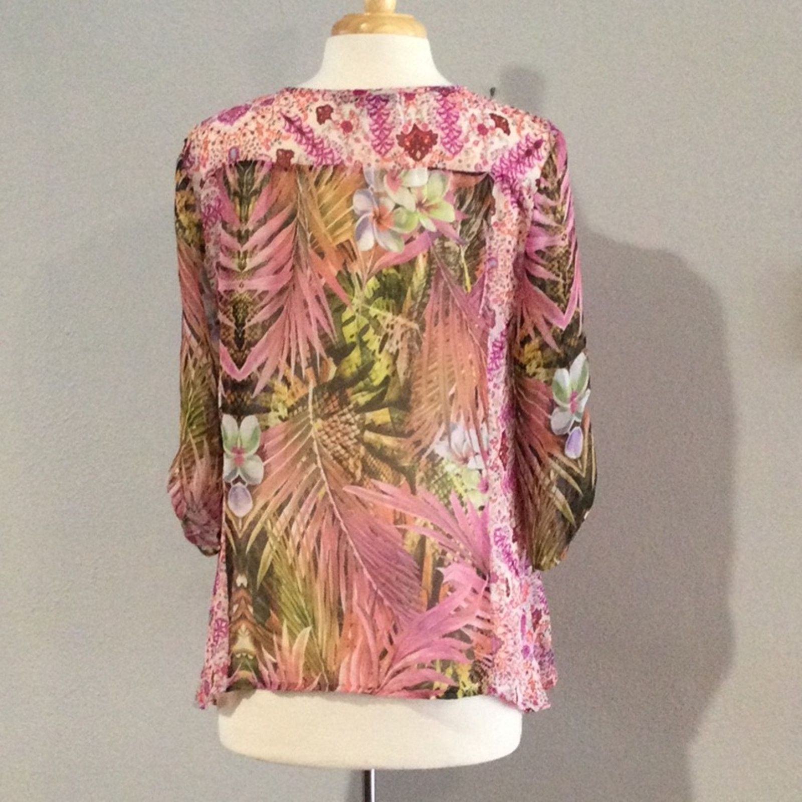 Other Figueroa & Flower Foliage/Floral Print Sheer Top Small Size S / US 4 / IT 40 - 7 Thumbnail