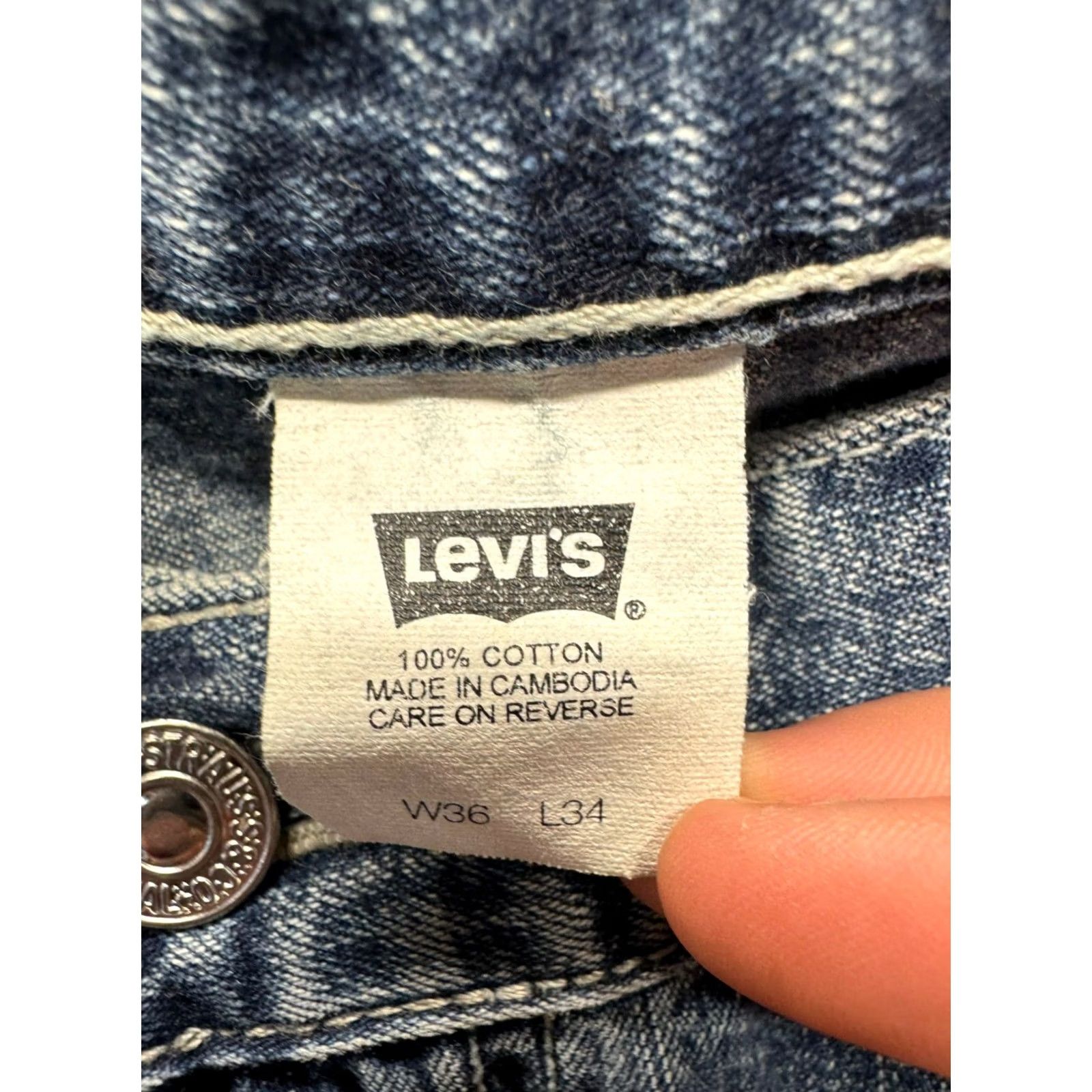 Vintage Levi’s Carpenter Jeans Men’s 36x34 Blue Straight 42 1/2in Length Inseam 32in Waist 16in Pre-Owned Like New Mens Size US 36 / EU 52 - 7 Thumbnail