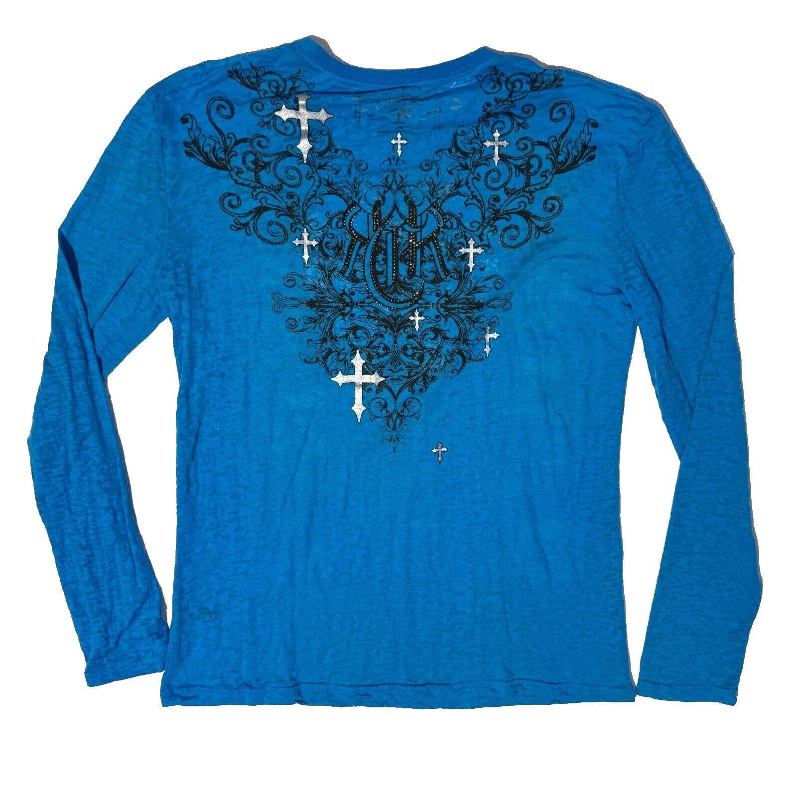 Affliction Rock & Roll Cowgirl Y2K TShirt Teal Womens XXL Affliction S Size US XXL / EU 58 / 5 - 6 Thumbnail