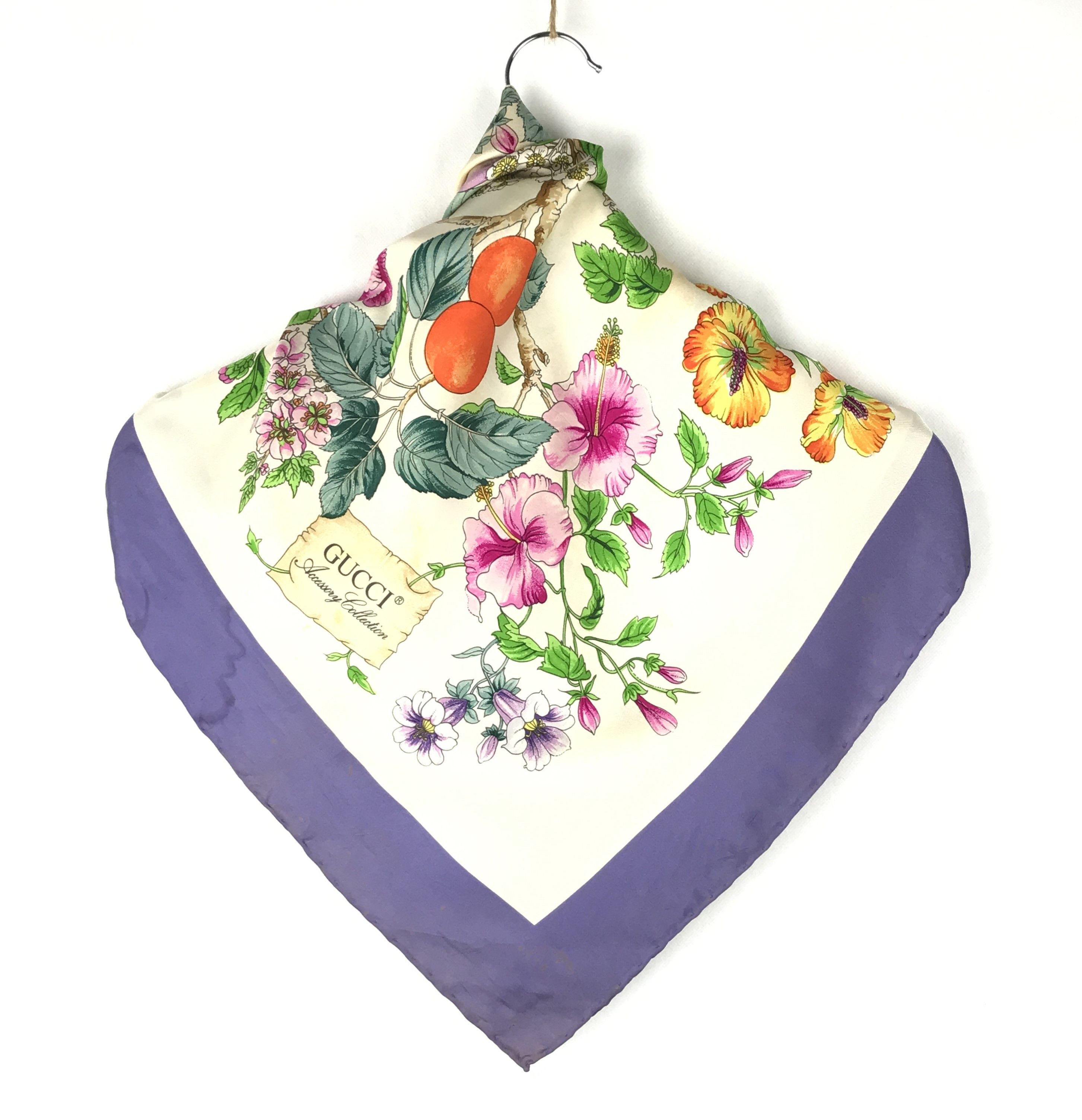 Gucci Vintage Gucci Floral Silk Scarf Size ONE SIZE - 4 Thumbnail