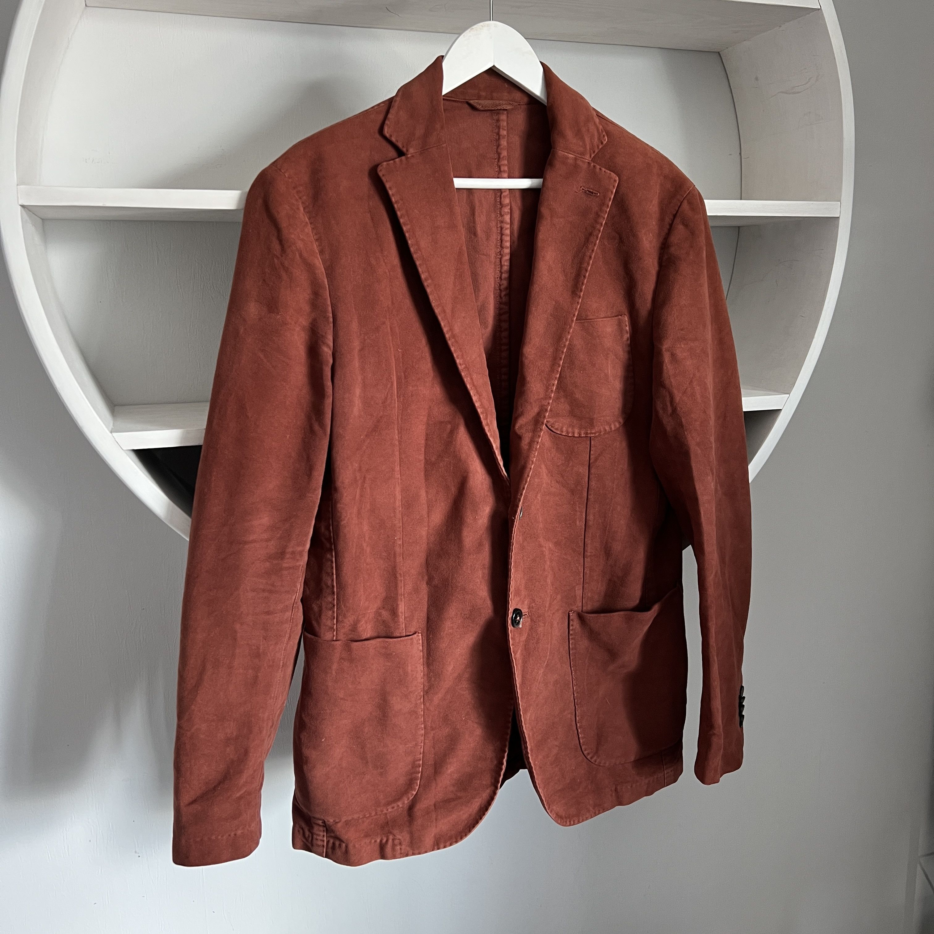 Luigi Bianchi Men's L.B.M 1911 Cotton Casual Red Blazer Jacket Size 46R - 2 Thumbnail