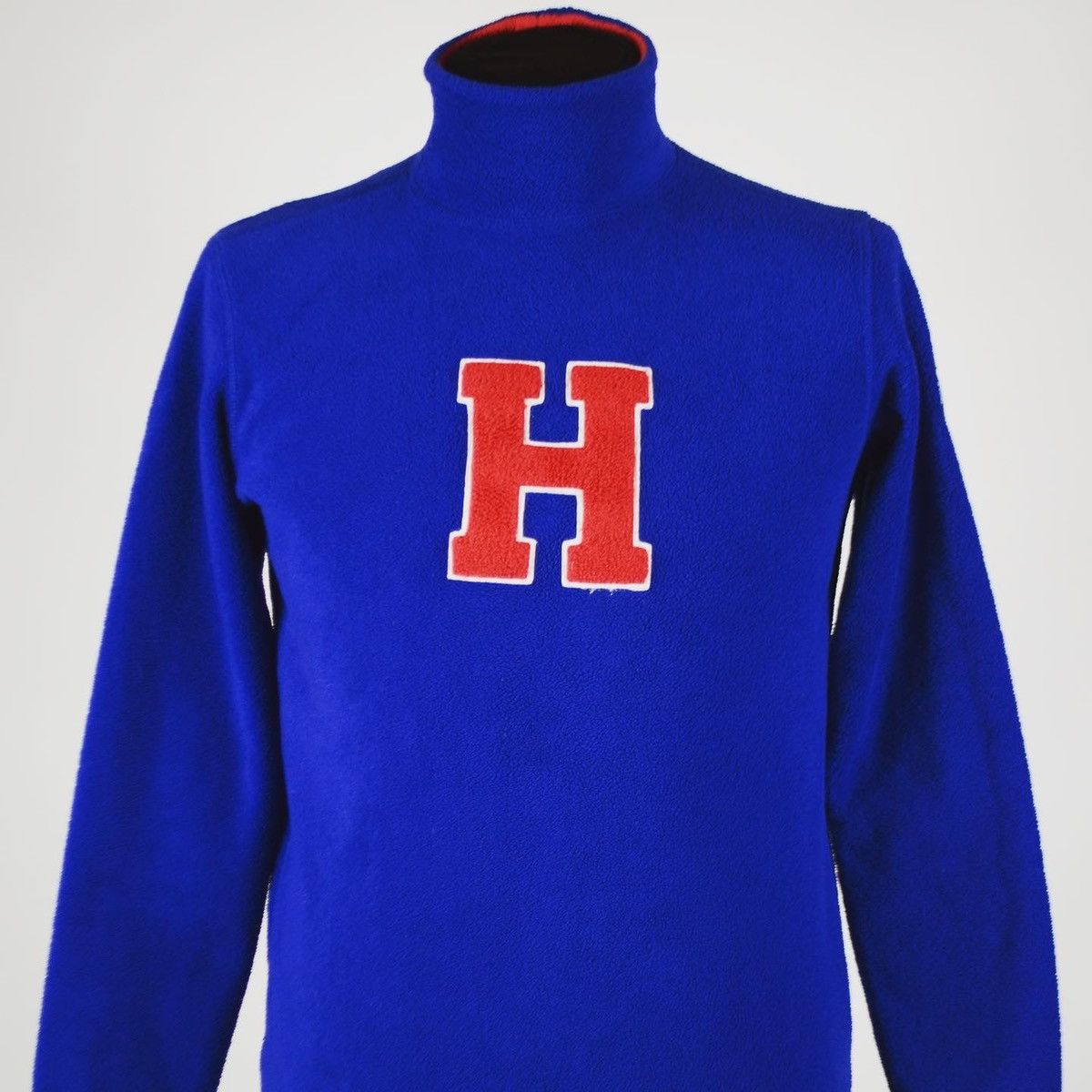 Tommy Hilfiger × Tommy Jeans × Vintage 90's Big Logo Long Sleeve Fleece Turtleneck Sweatshirt Jumper Pullover Size US S / EU 44-46 / 1 - 8 Thumbnail