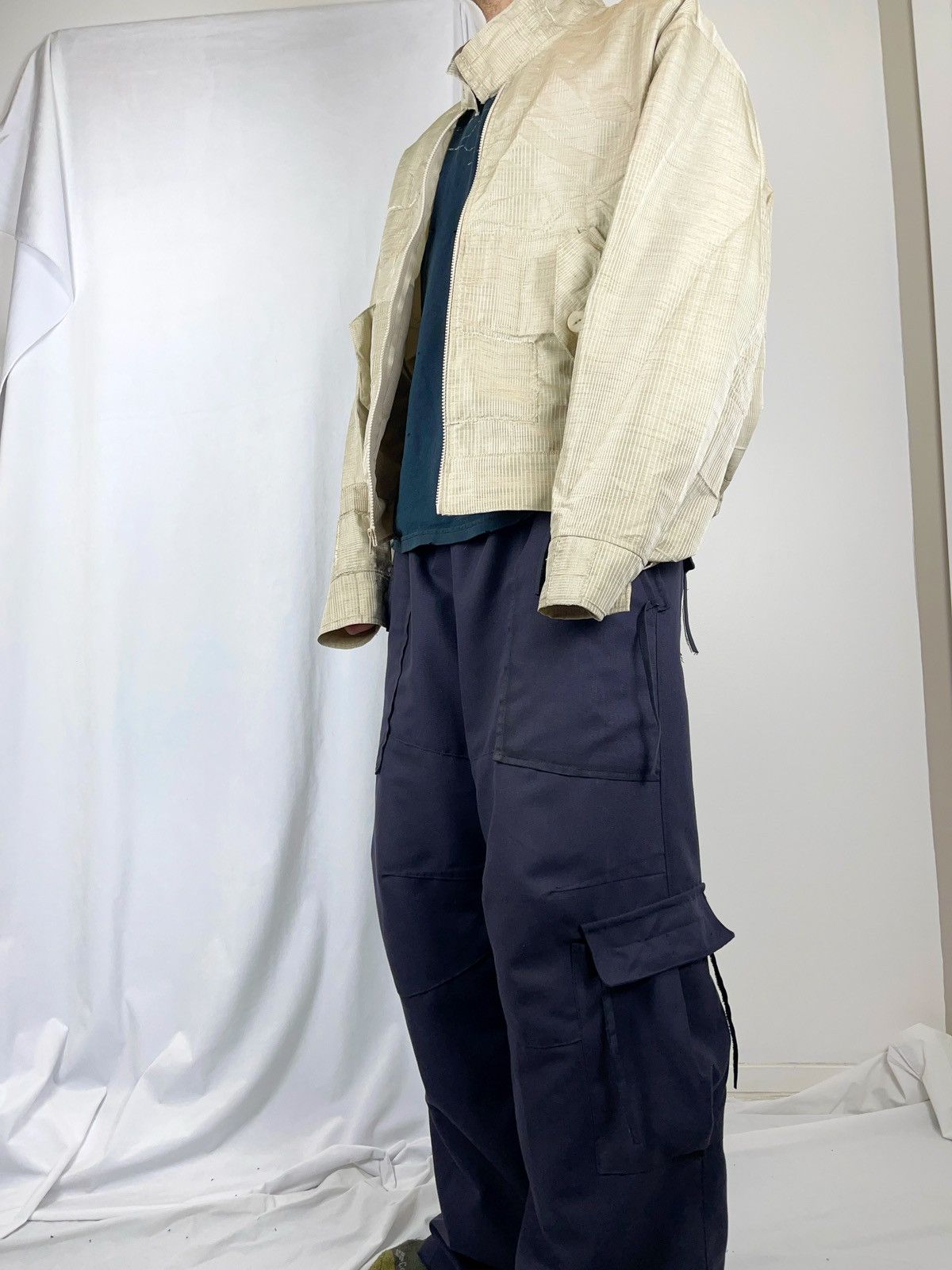 Chorley Oversized pin stripe herrington bomber jacket shell buttons Size US L / EU 52-54 / 3 - 3 Thumbnail