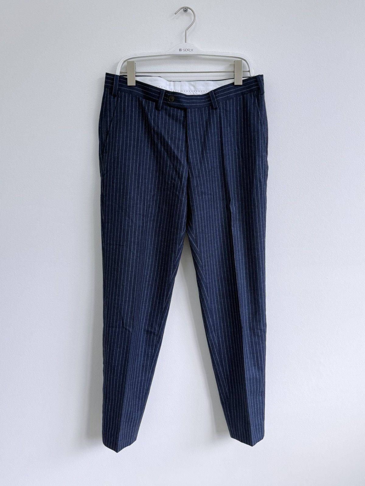 Suitsupply Suitsupply Navy Striped Wool Silk 2 Piece Suit Size 46 Size 36R - 8 Thumbnail