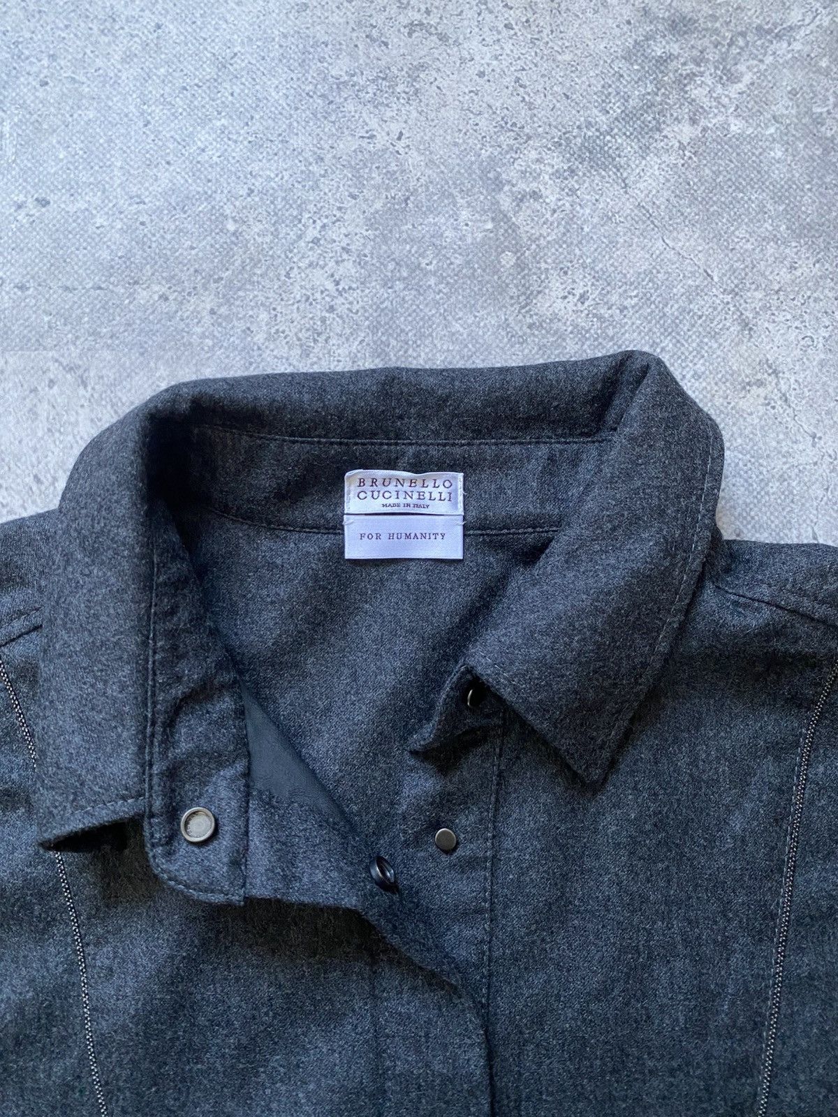 Brunello Cucinelli Brunello Cucinelli Humanity Women’s Gray Wool Dress Luxury Size L / US 10 / IT 46 - 5 Thumbnail