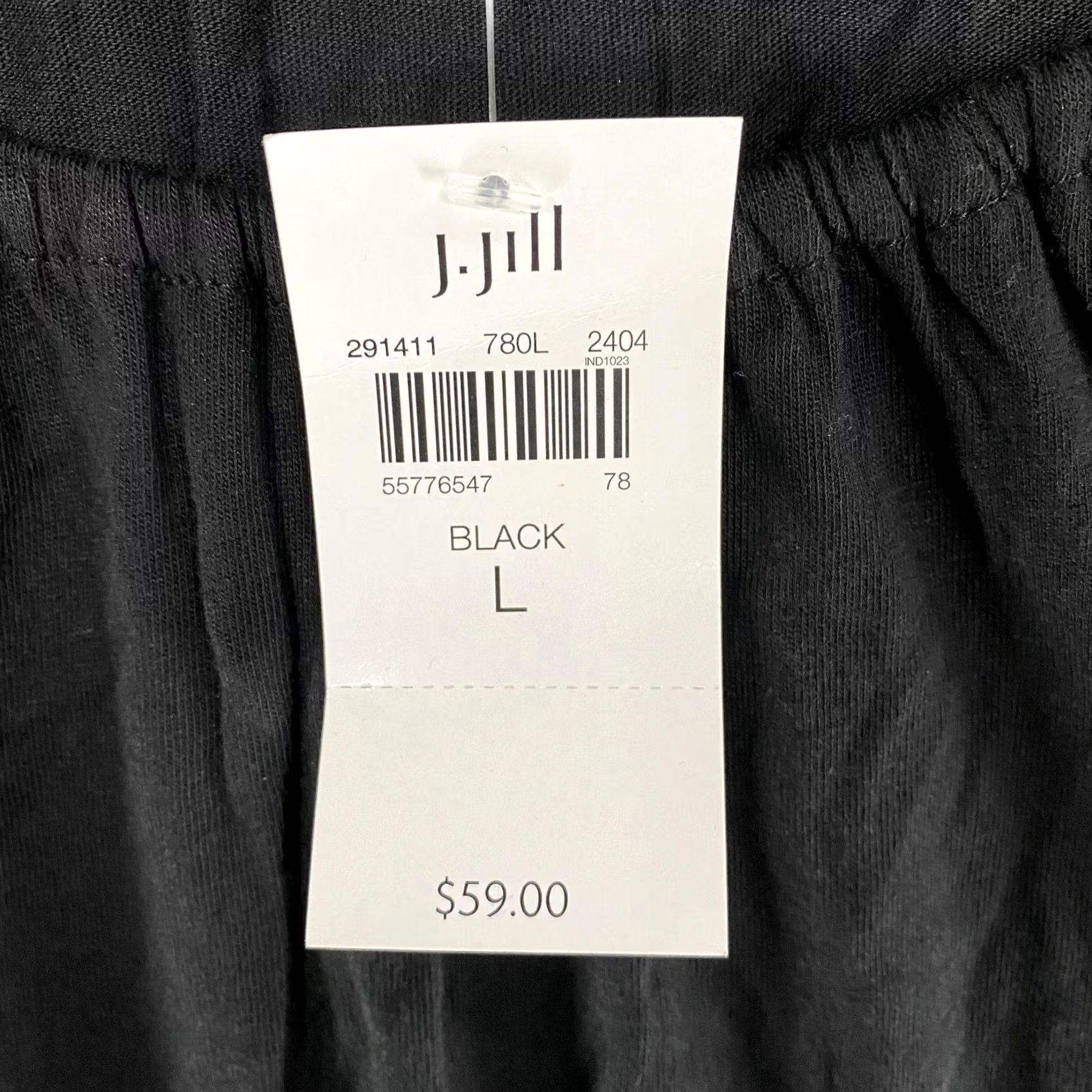 J. Jill J. Jill Blouse Womens Large Black 3/4 Sleeve Ruffle Boho Scoop Neck Top Casual Tunic Blouse with Smocked Details - Womens Size L / US 10 / IT 46 - 6 Thumbnail