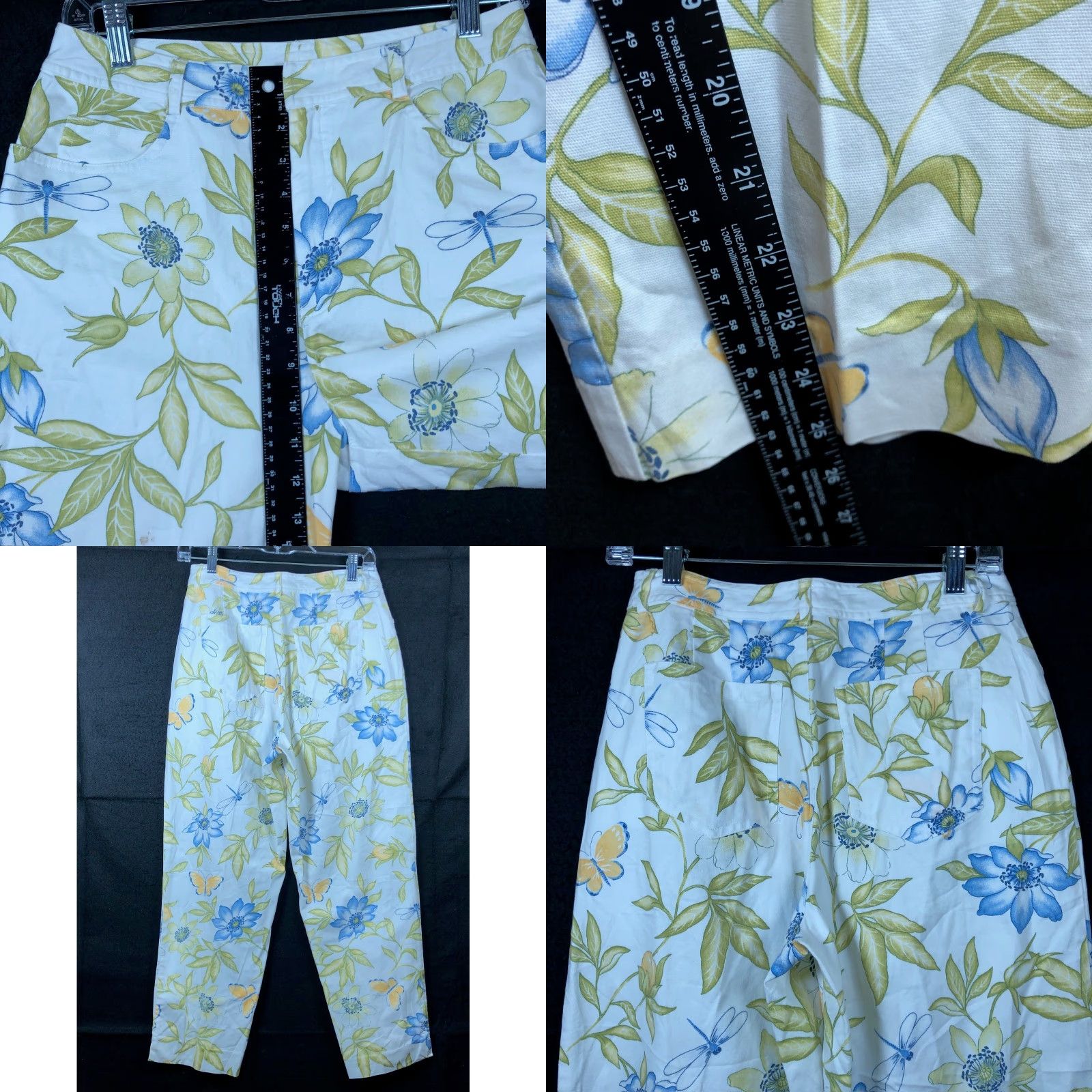 Talbots Talbots Womens Pants White Multi Floral High Rise Cropped Ankle Stretch 6 Size 28" / US 6 / IT 42 - 8 Thumbnail