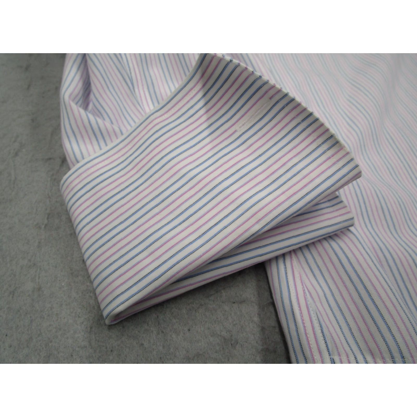 Charles Tyrwhitt CHARLES TYRWHITT Dress Shirt Slim Fit 34 16.5 Blue Striped French Cuff Non-Iron Mens Size 34R - 5 Thumbnail