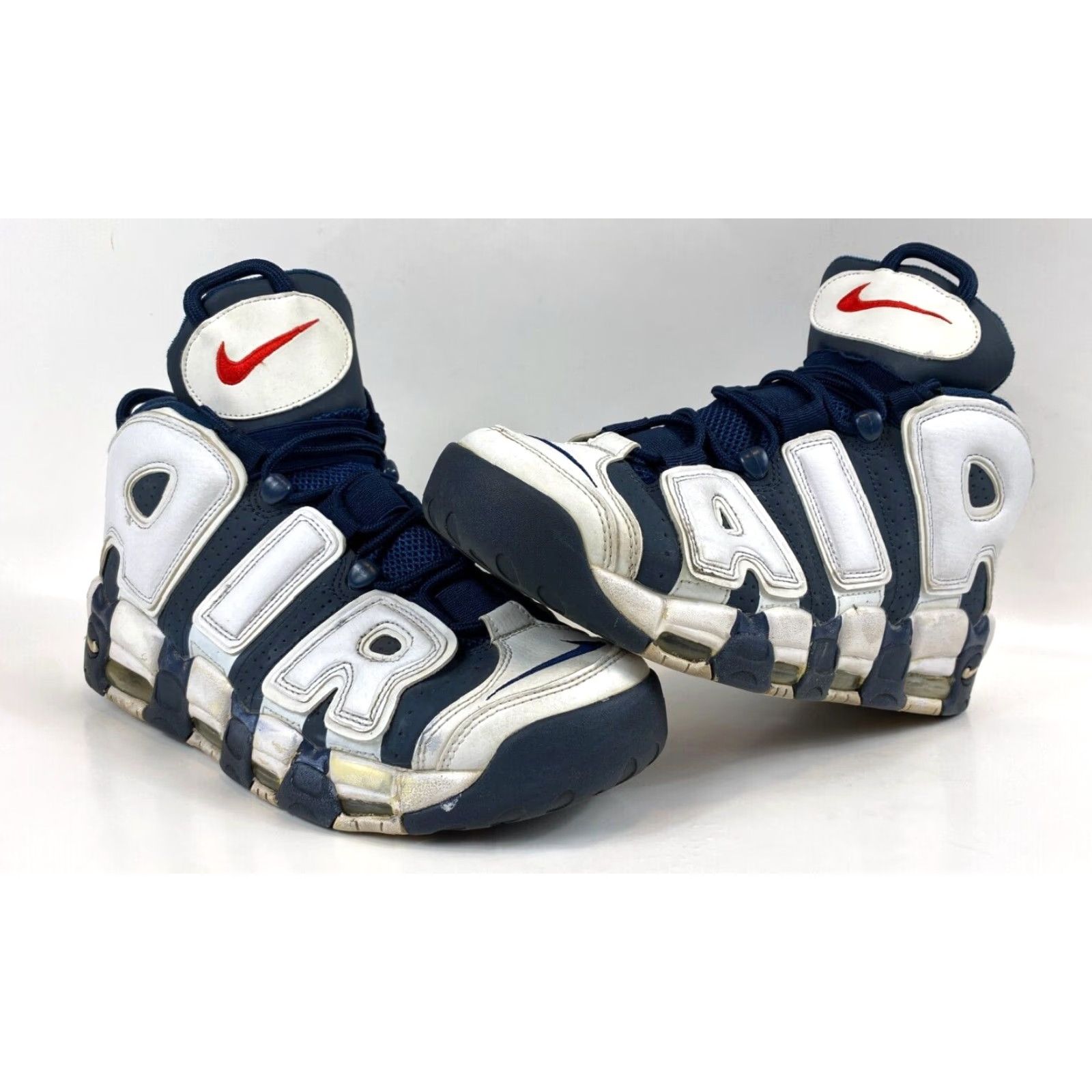 Nike VINTAGE Nike Air More Uptempo Olympic 2016 Mens Athletic Sneaker 414962-104 US 10 White Navy 90s? Size US 9 / EU 42 - 2 Thumbnail