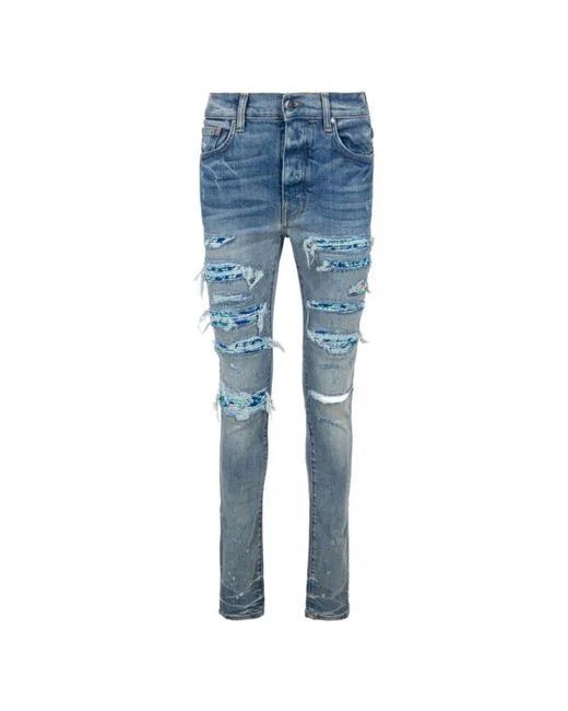 Amiri o1gr1nt0924 Silk Pj Thrasher Jean in Clay Indigo Size US 32 / EU 48 - 1 Thumbnail