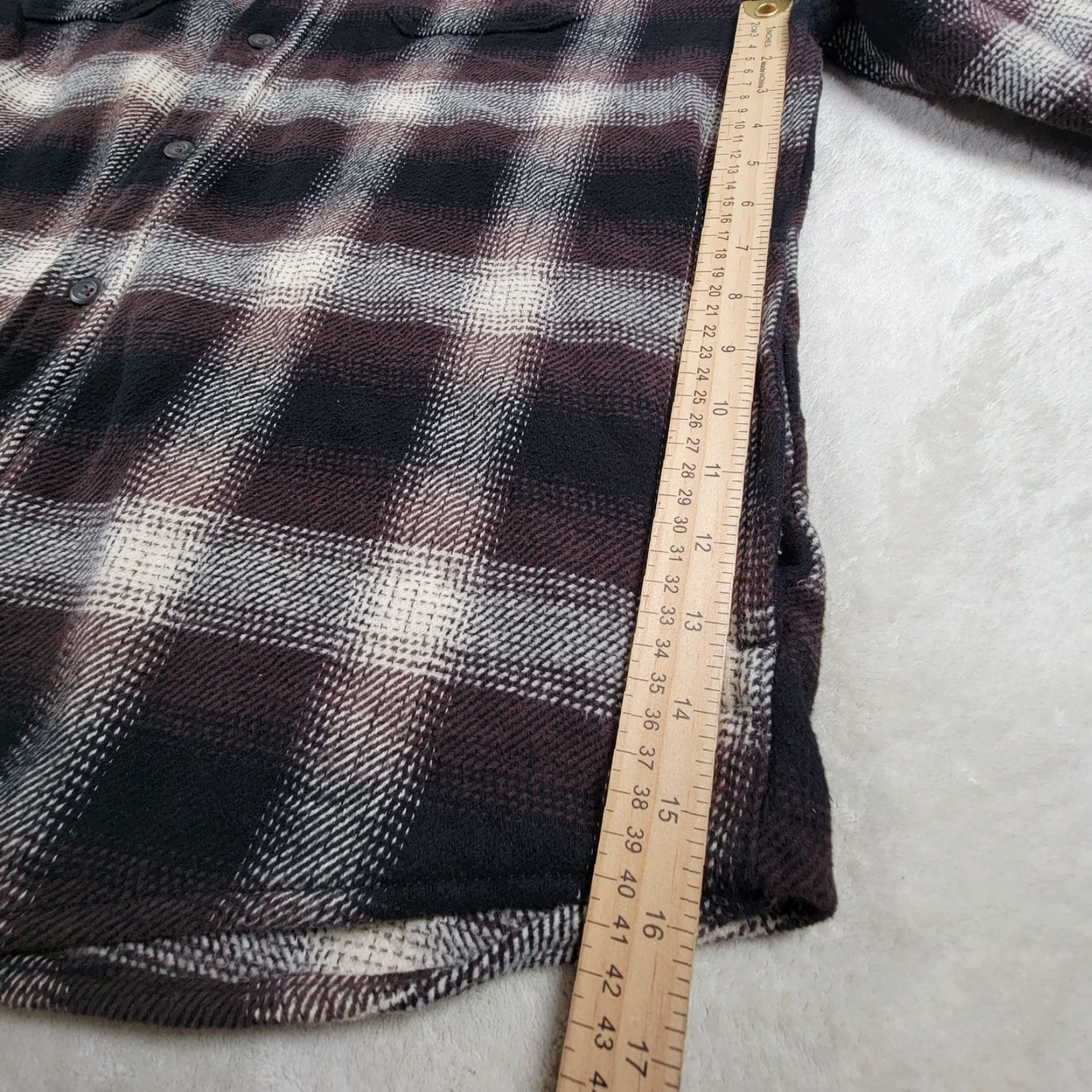 Orvis Orvis Shirt Plaid Heavyweight Long Sleeve Button-Up XL Mens Brown Cotton Flannel Size US XL / EU 56 / 4 - 7 Thumbnail