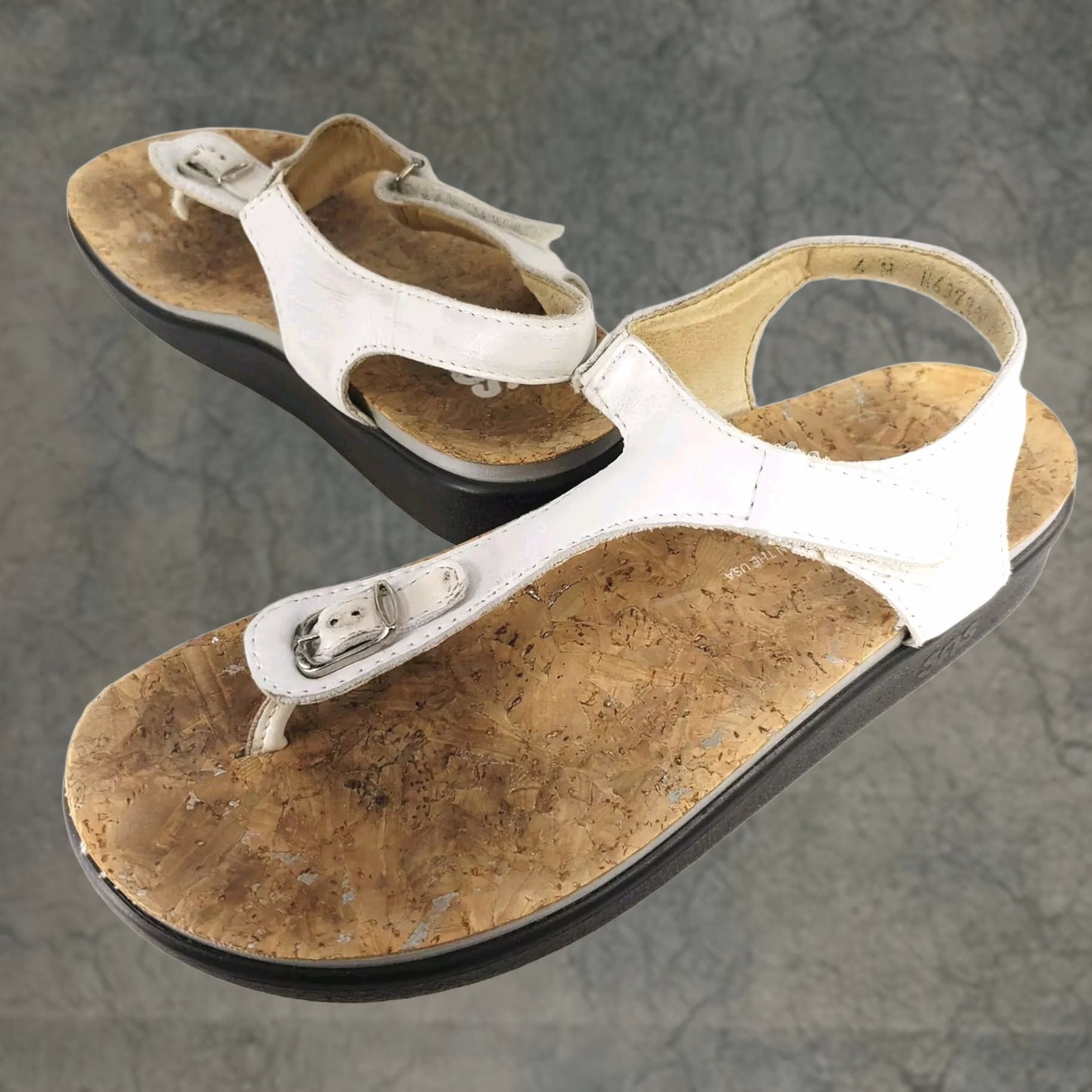 SAS VINTAGE SAS Tripad Sandal Womens 6M White Leather Ankle Strap Toe Post Casual Footwear Size US 6 / IT 36 - 1 Thumbnail