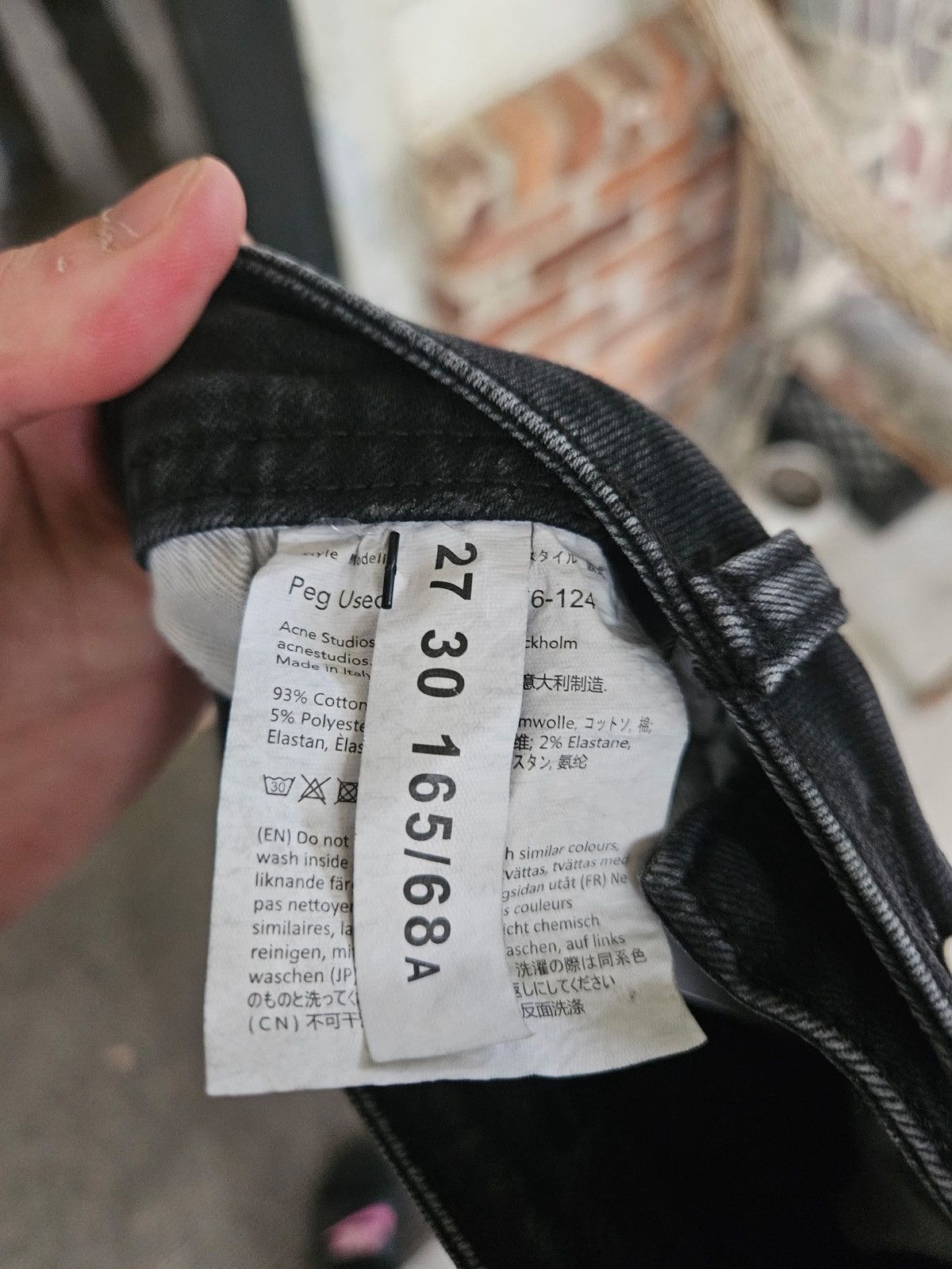Acne Studios Blå Konst Peg Used Black Peg Denim Jeans Size US 27 - 6 Thumbnail