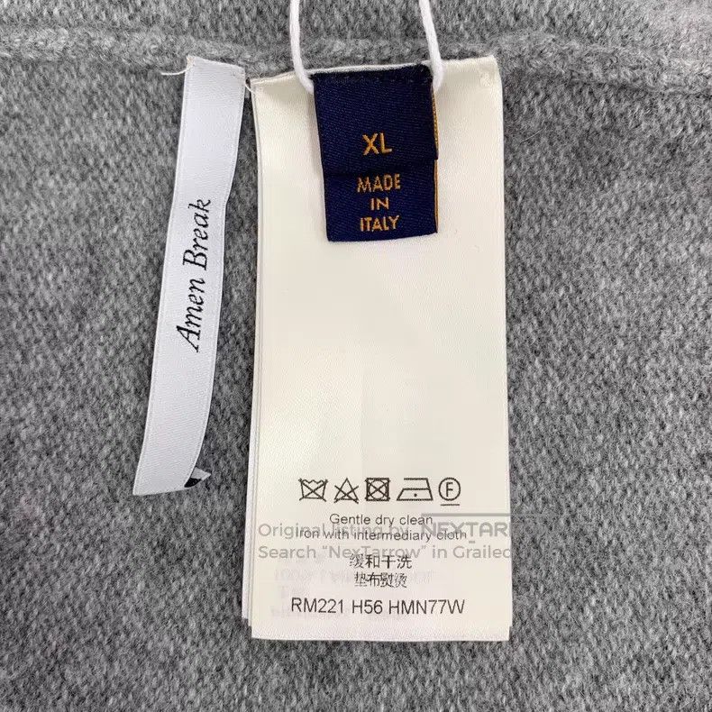 Louis Vuitton Louis Vuitton 22 grey tiger logo embroidered wool crew nec Size US XL / EU 56 / 4 - 6 Thumbnail