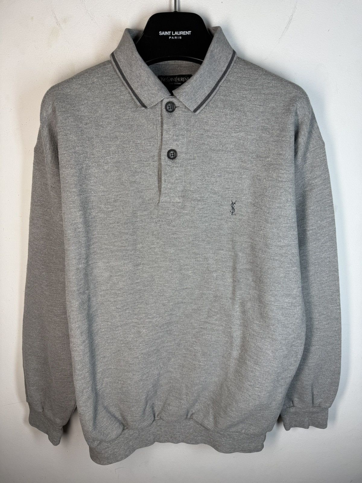 Yves Saint Laurent 90s YSL Sweatshirt 1/4 Grey Vintage Sweater Quarter Zip Size US M / EU 48-50 / 2 - 3 Thumbnail
