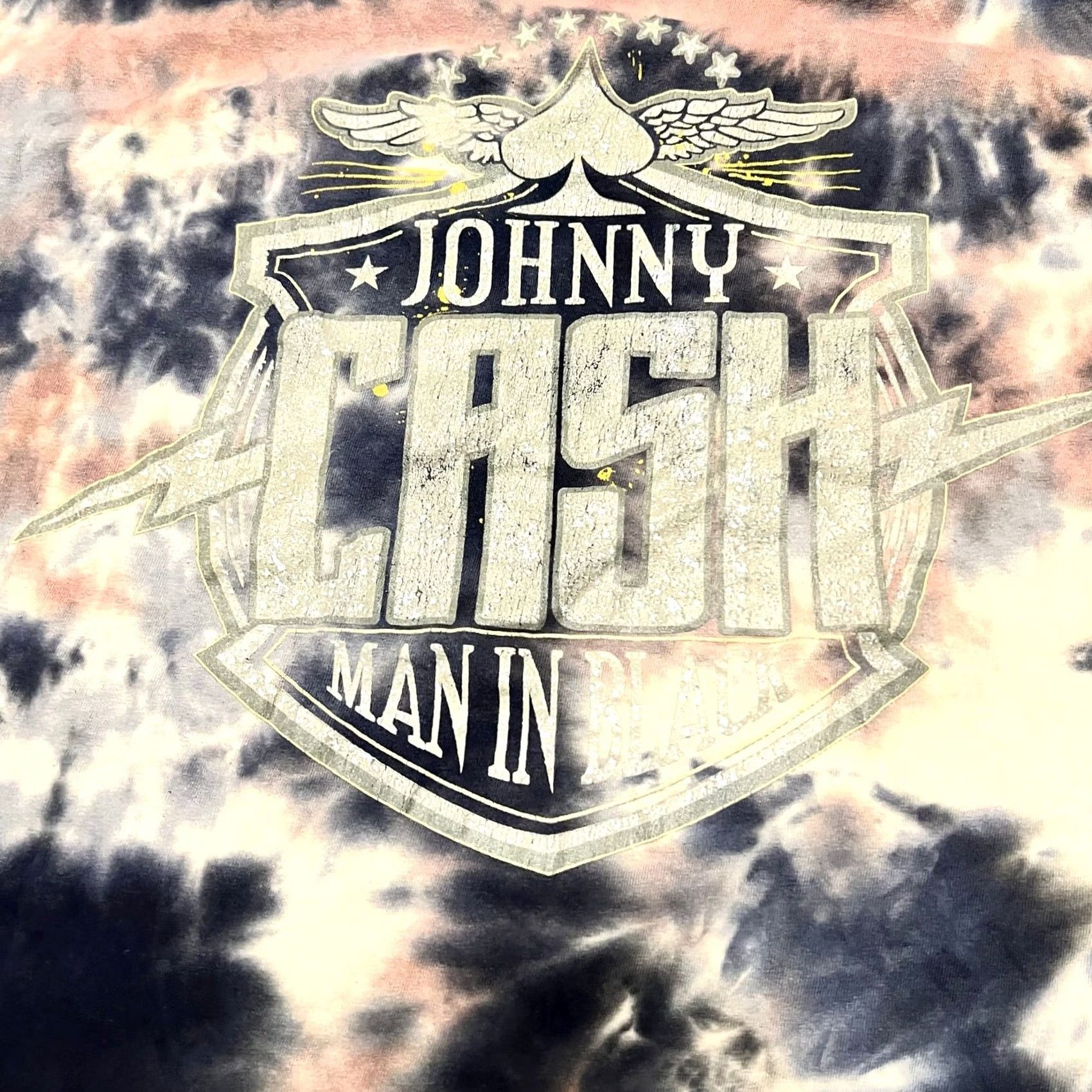 Vintage Johnny Cash Tie Dye Man In Black Graphic T-Shirt XL Mens Big Mens Size US XL / EU 56 / 4 - 2 Thumbnail