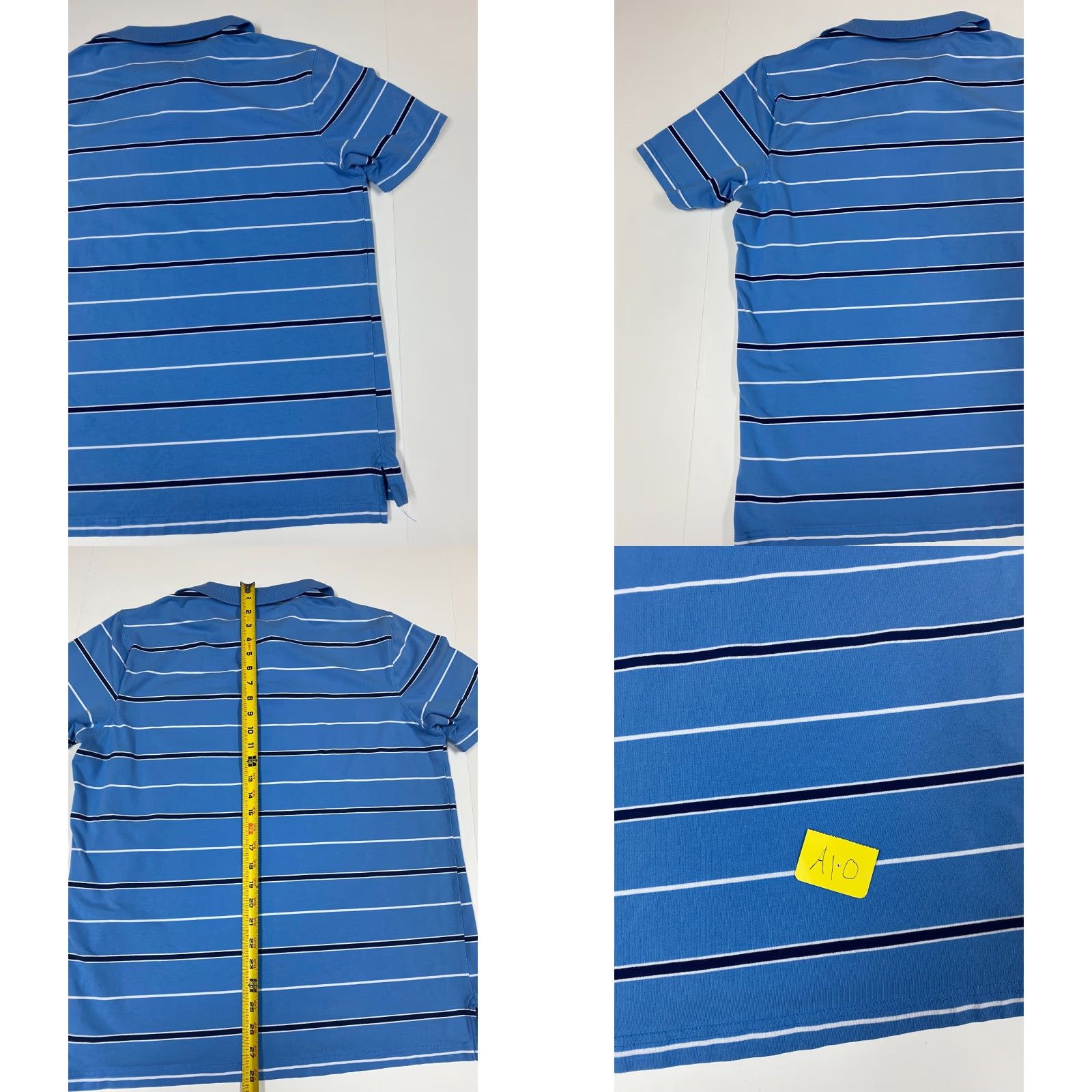 Vintage Saddlebred Polo Shirt Mens L Blue Striped Comfort Flex Polo Golf Short Sleeve Size US L / EU 52-54 / 3 - 8 Thumbnail
