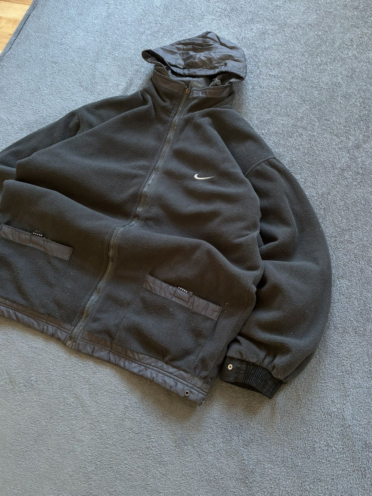 Nike 90s Nike Vintage Fleece Double Sided Big Logo Retro Jacket Size US L / EU 52-54 / 3 - 7 Thumbnail