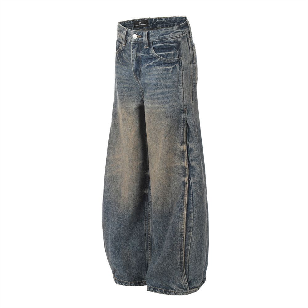 Japanese Brand × Jean Men's loose wide-leg street style distressed jeans Size US 32 / EU 48 - 2 Thumbnail