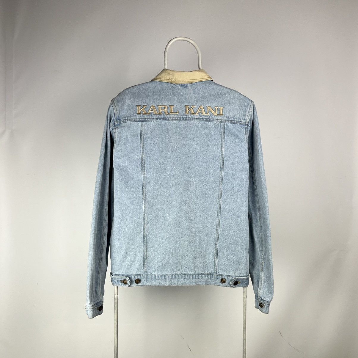 Karl Kani KARL KANI Blue Denim Overshirt Sherpa Jacket Size Small Size US S / EU 44-46 / 1 - 1 Thumbnail