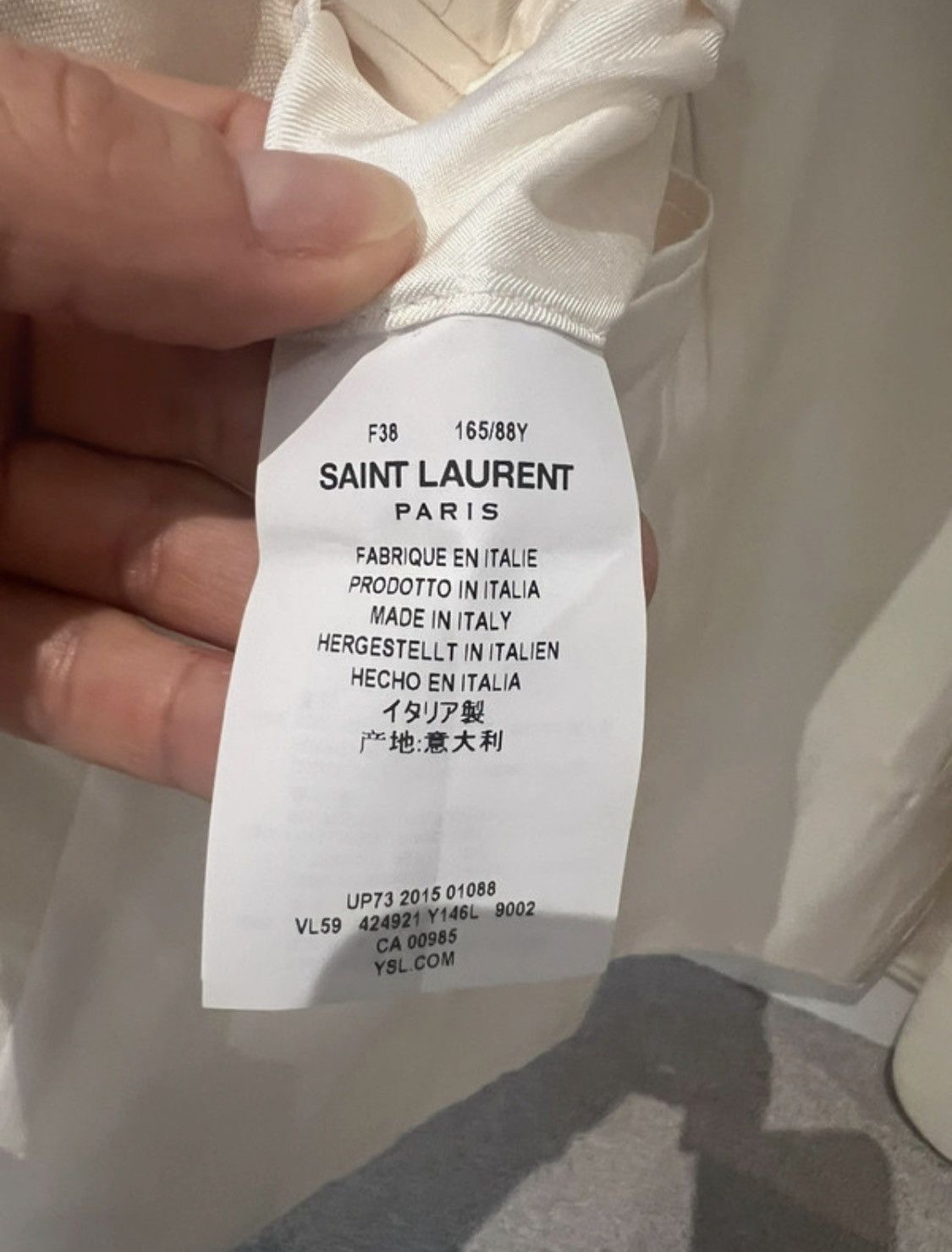 Saint Laurent Paris Ivory Saint Laurent blazer with black satin lapels Size S / US 4 / IT 40 - 8 Thumbnail