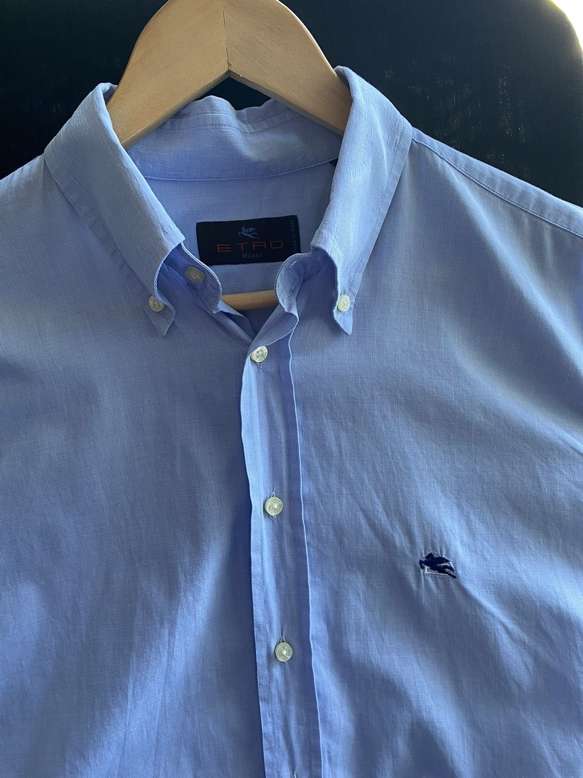 Etro Etro luxury shirt collared button down embroidered logo Size US M / EU 48-50 / 2 - 6 Thumbnail