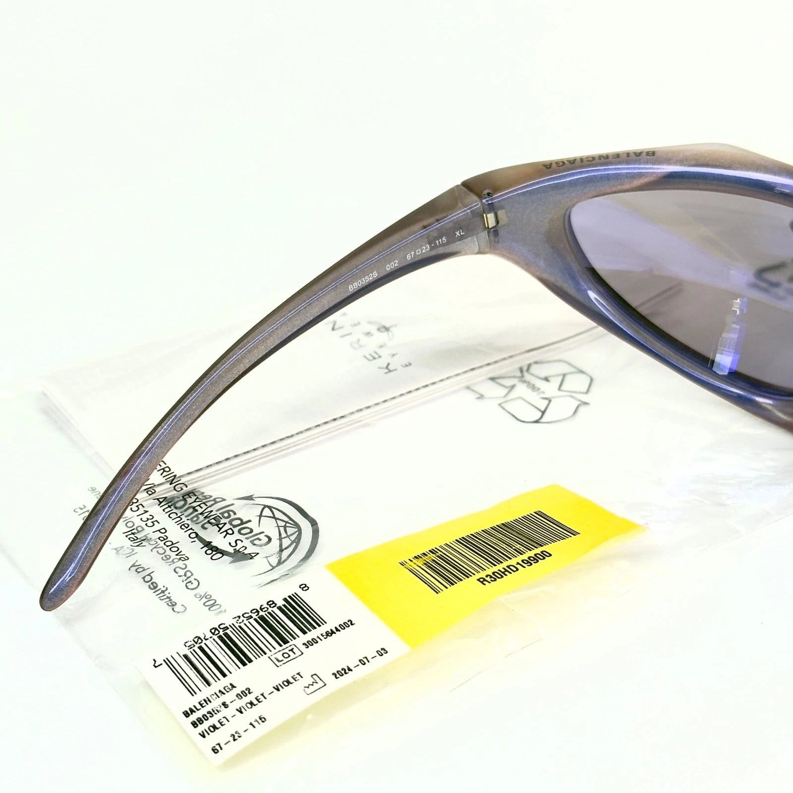 Balenciaga BALENCIAGA BB0352S RUNNER CAT 0352 Violet Sunglasses 002 Size ONE SIZE - 6 Thumbnail