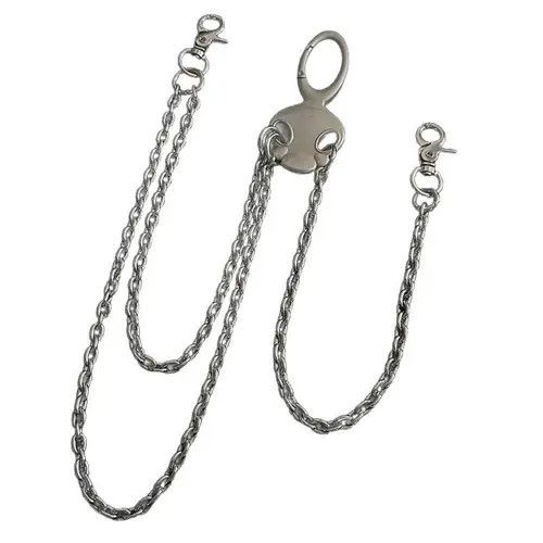 Jewelry Silver Chain Wallet Belt, Punk Metal Chain Accessory Size ONE SIZE - 5 Thumbnail