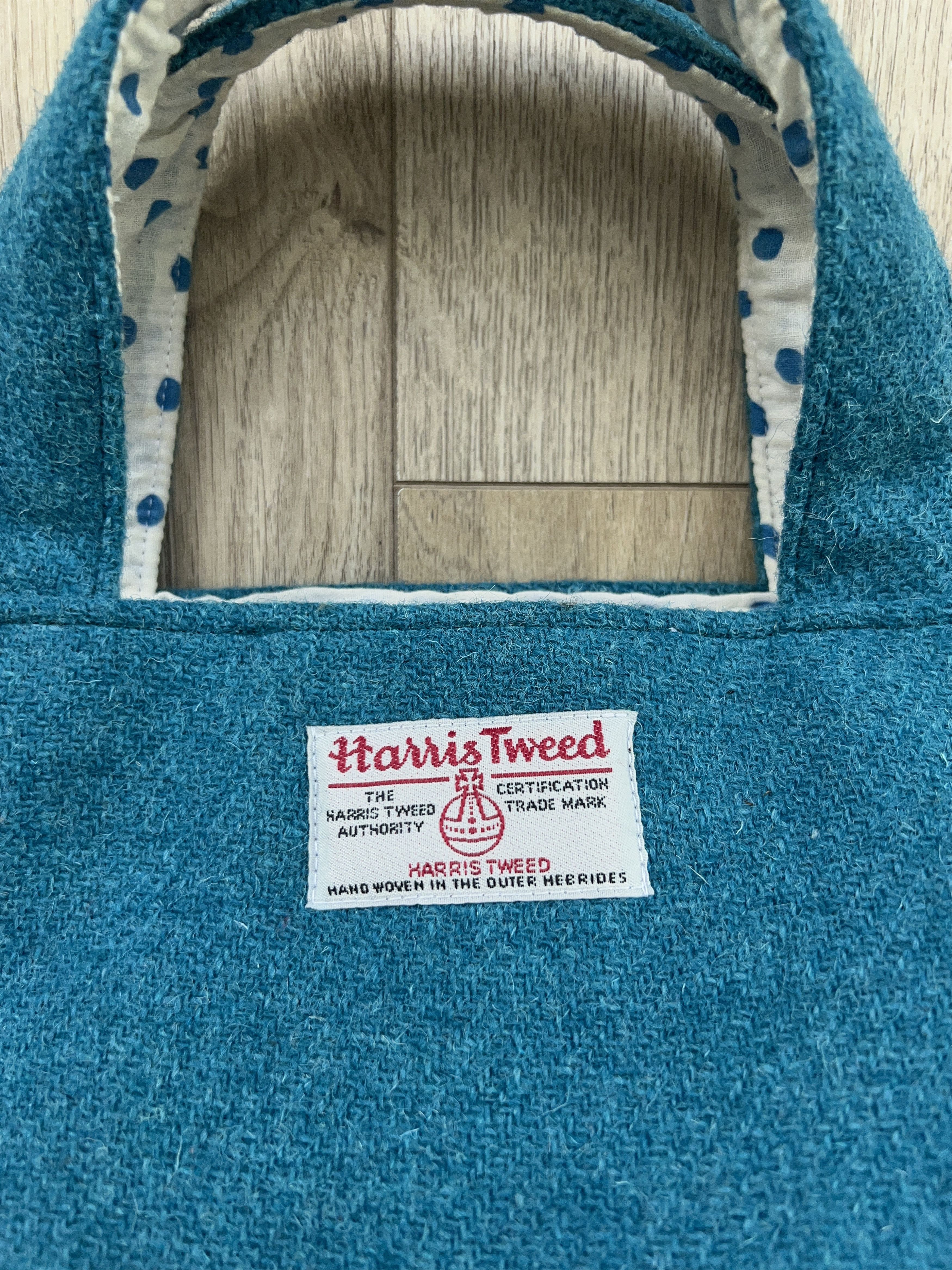 Designer × Harris Tweed Womens Harris Tweed Blue Wool Bag Small Tote Handbag Size ONE SIZE - 2 Thumbnail
