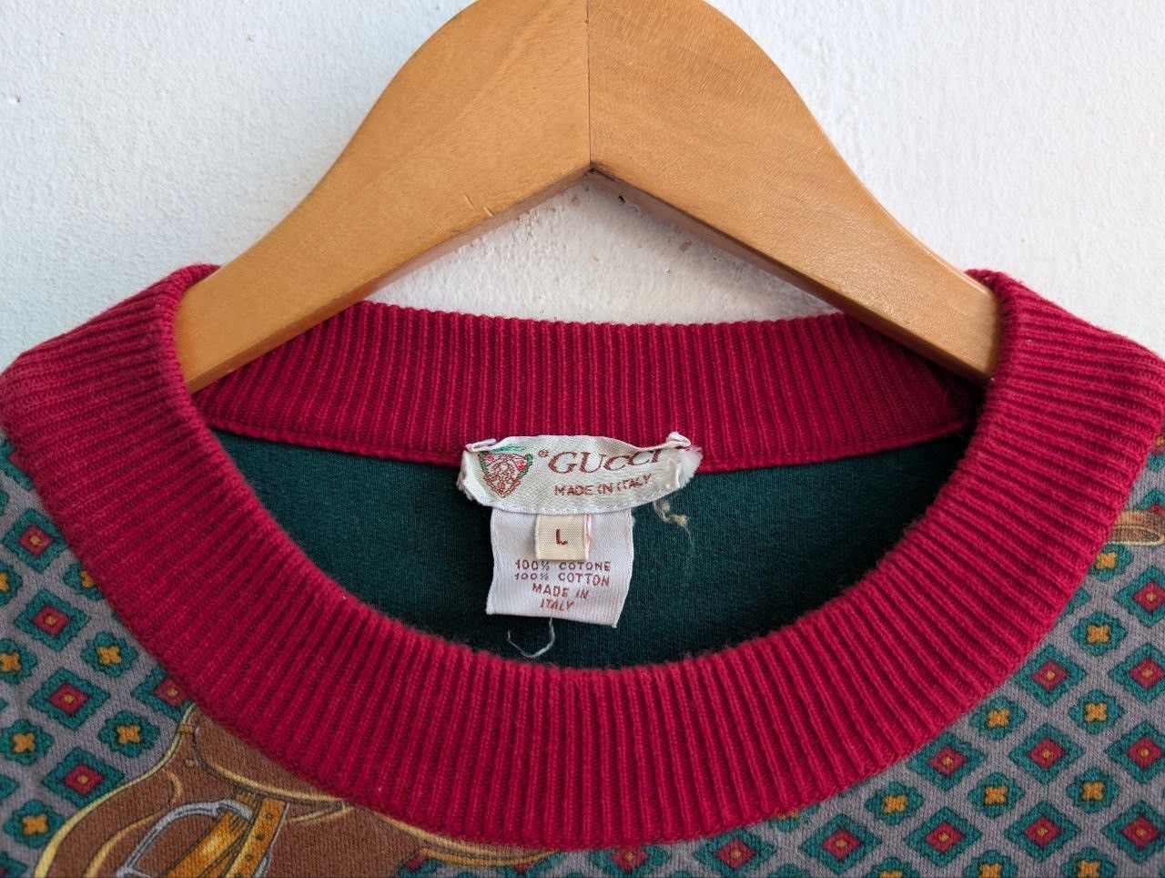 Gucci vintage GUCCI all over print equestrian reversible sweater Size US L / EU 52-54 / 3 - 13 Thumbnail