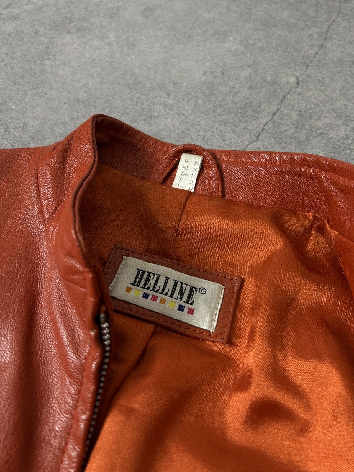 Vera Pelle Helline orange jacket women’s genuine leather Size S / US 4 / IT 40 - 7 Thumbnail