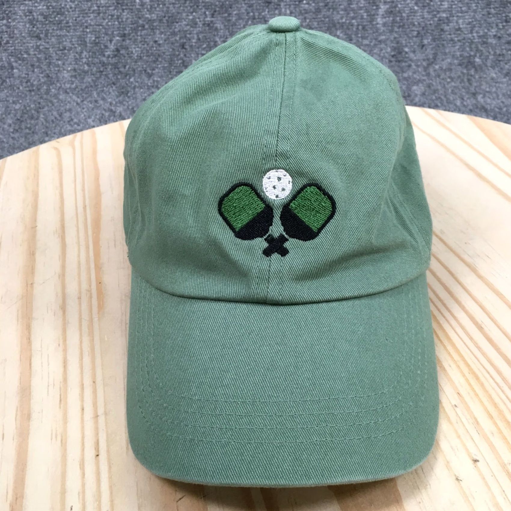 Vintage Pickleball Embroidered Baseball Cap Hat Mens One Size Green Washed Adjustable Size ONE SIZE - 2 Thumbnail