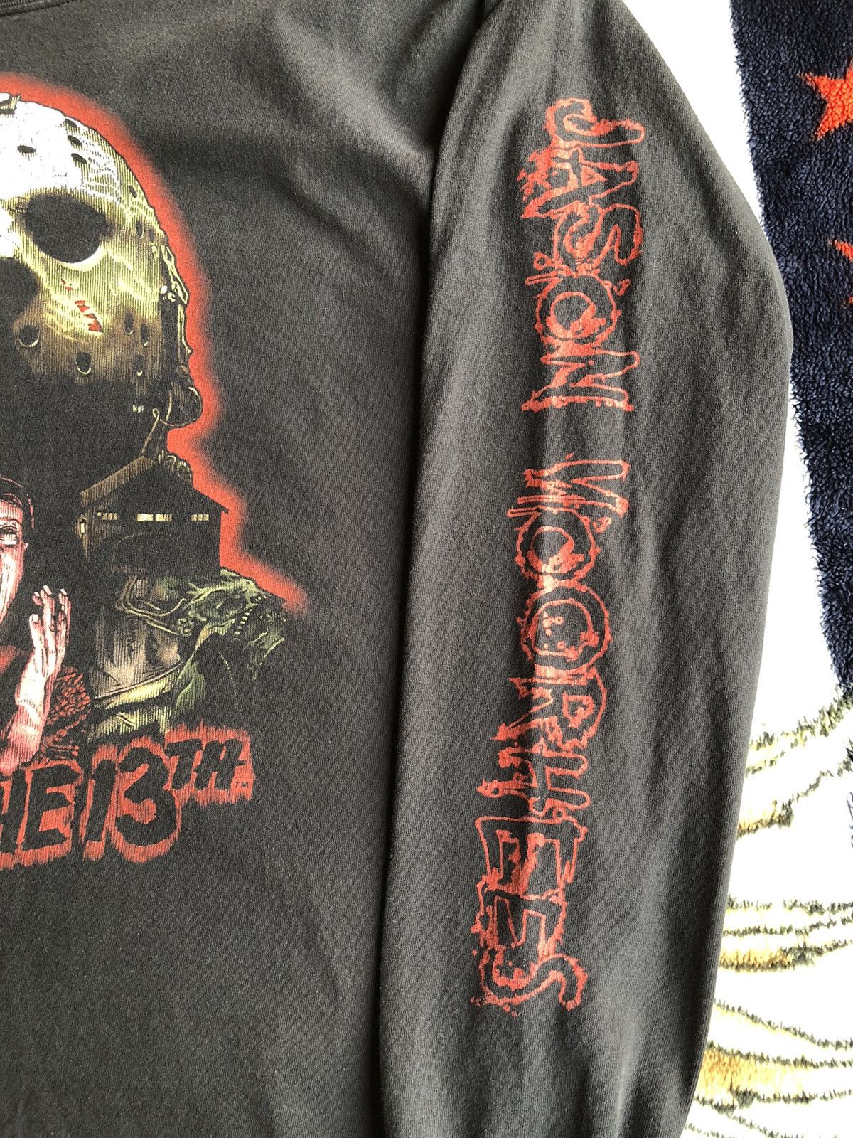 Expert Horror Vintage Friday The 13th Movie Jason Voorhess Long Sleeve Tee Size US XL / EU 56 / 4 - 6 Thumbnail