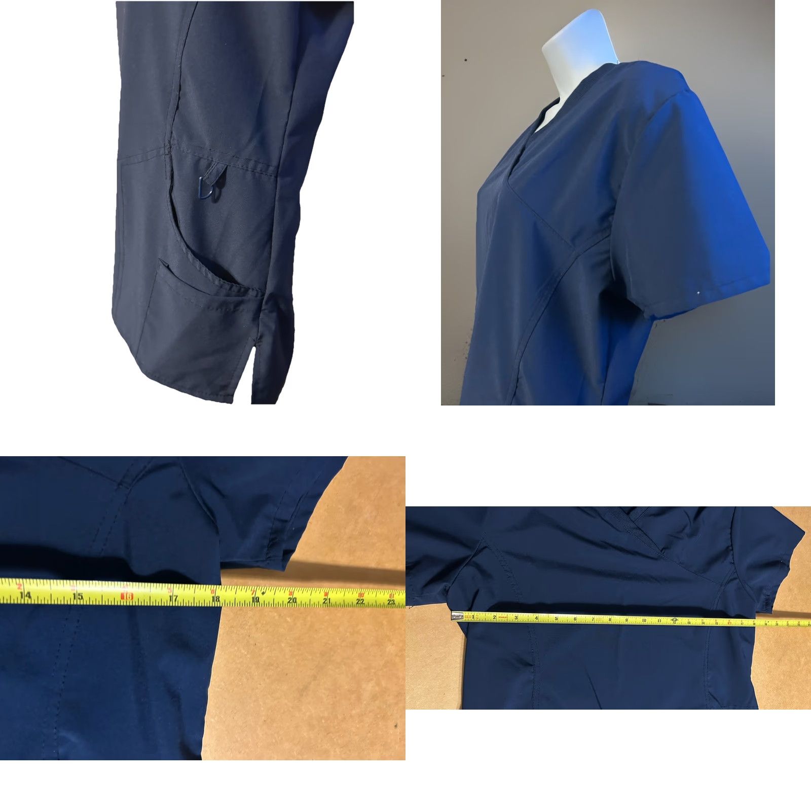 Vintage Scrubaid Scrub Top Women Medium Navy Blue Short Sleeve V Neck Pockets Size M / US 6-8 / IT 42-44 - 8 Thumbnail