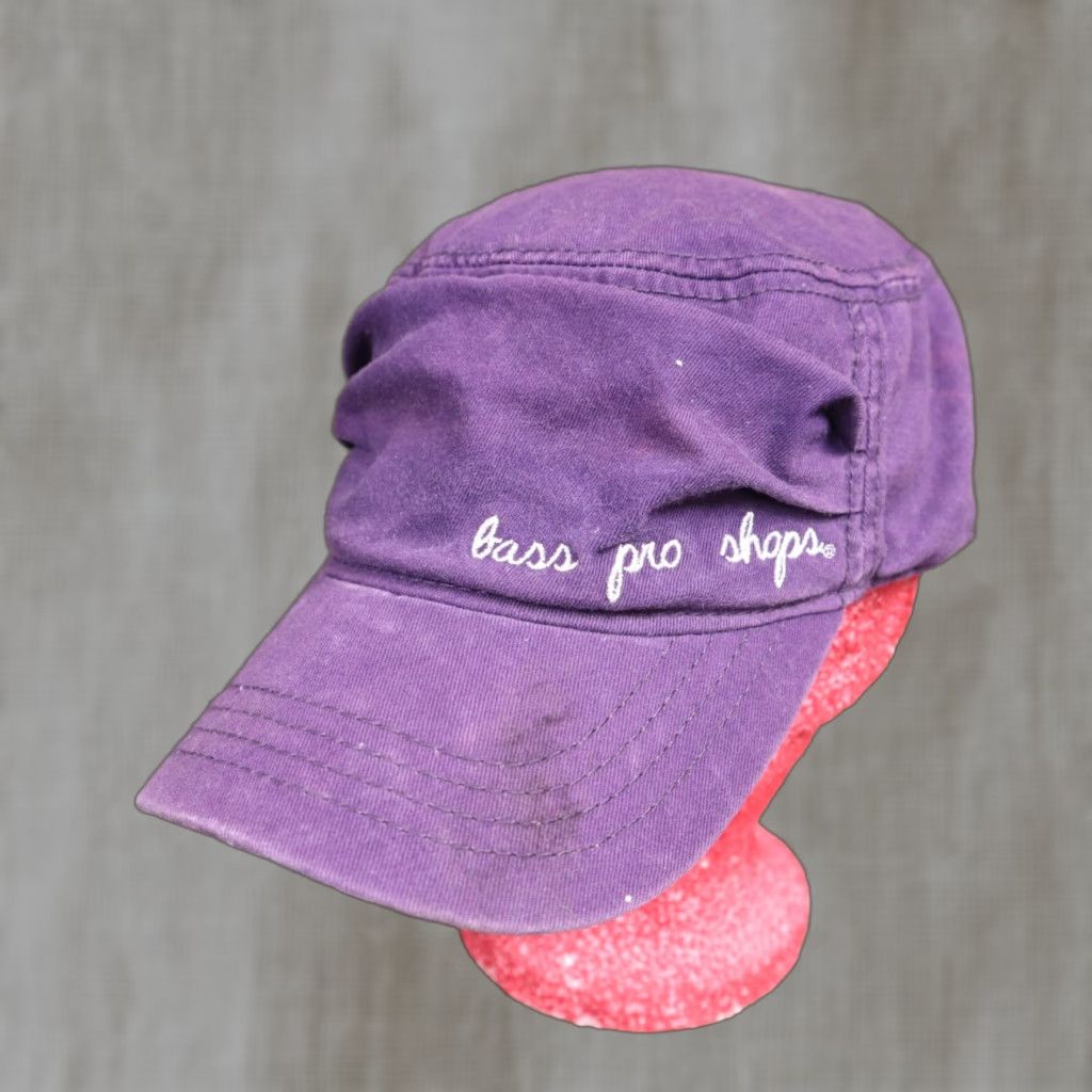 Bass Pro Shops VINTAGE Bass Pro Shops Hat Purple Adult Hat Adjustable Women Baseball Cap Ladies Casual 90s Fish Theme Boys Girls Mens Womens Size ONE SIZE - 1 Thumbnail