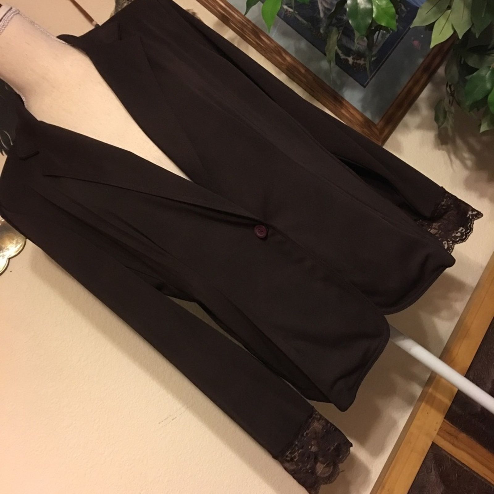 Other David Loren brown stretch blazer lace detail L Size L / US 10 / IT 46 - 2 Thumbnail