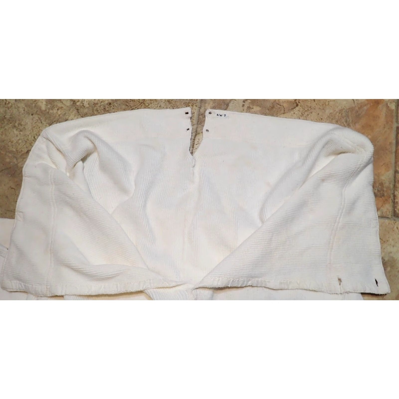 Vintage VINTAGE Rare US Military Long John Thermal Pants 1940s WW2, 33" Waist, White, Inseam 22", 1940s Military Long Johns Size US 33 - 3 Thumbnail