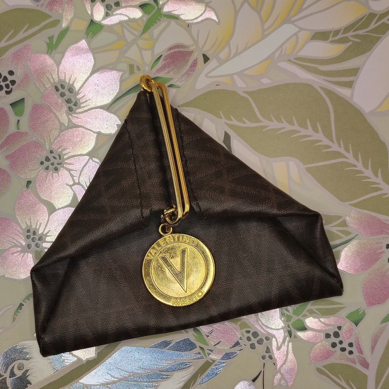 Valentino Mario Valentino brown leather triangle coin purse Size ONE SIZE - 2 Thumbnail