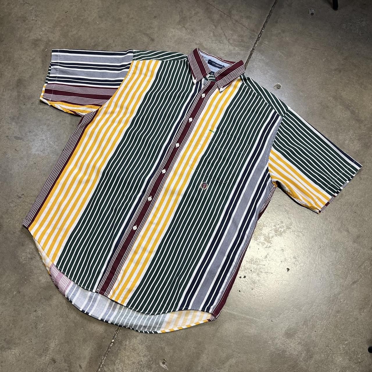 Tommy Hilfiger × Vintage Vintage 00s Y2K Tommy Hilfiger Striped Button Up Shirt Crest Size US M / EU 48-50 / 2 - 2 Thumbnail