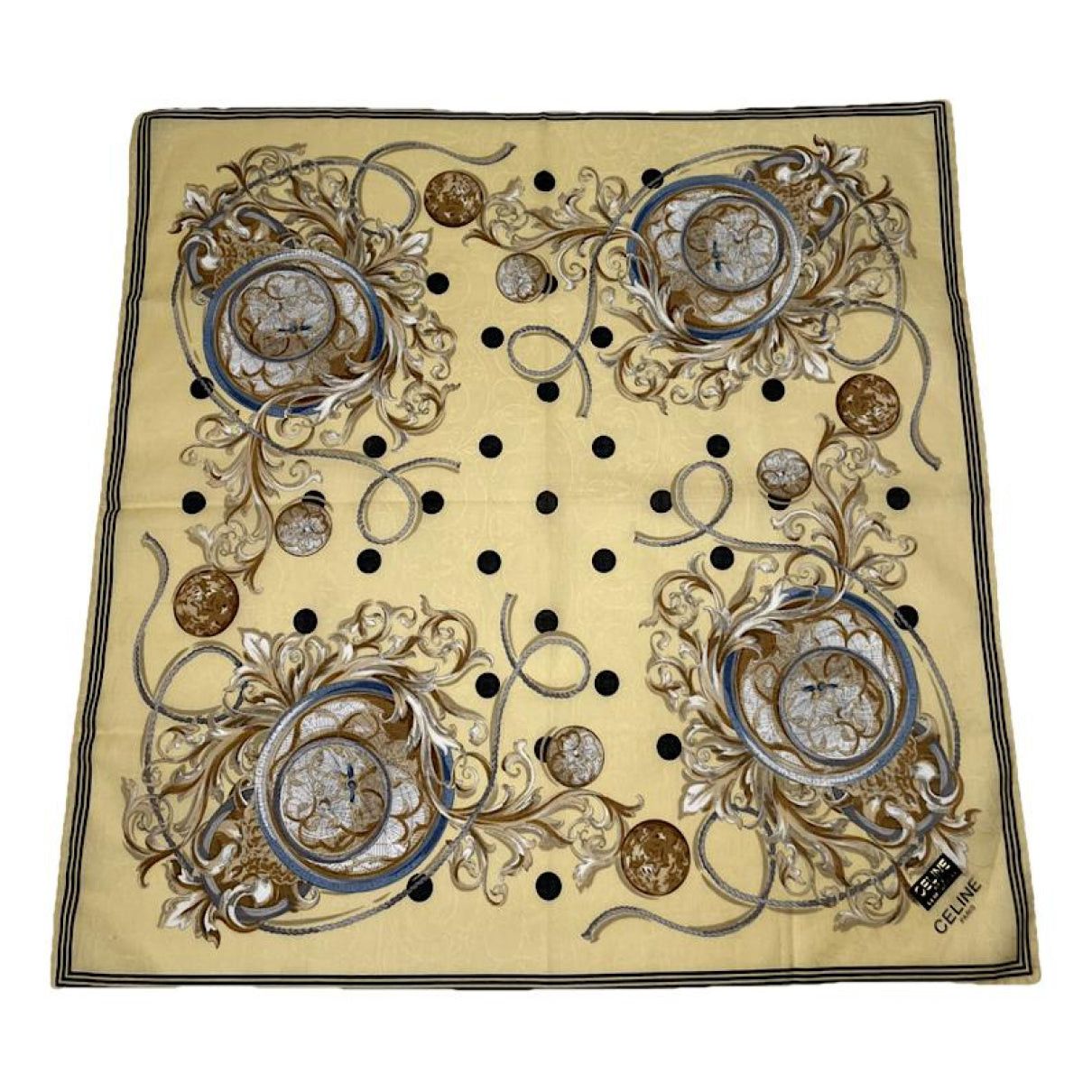 Celine Yellow Silk Silk Handkerchief Size ONE SIZE - 1 Thumbnail